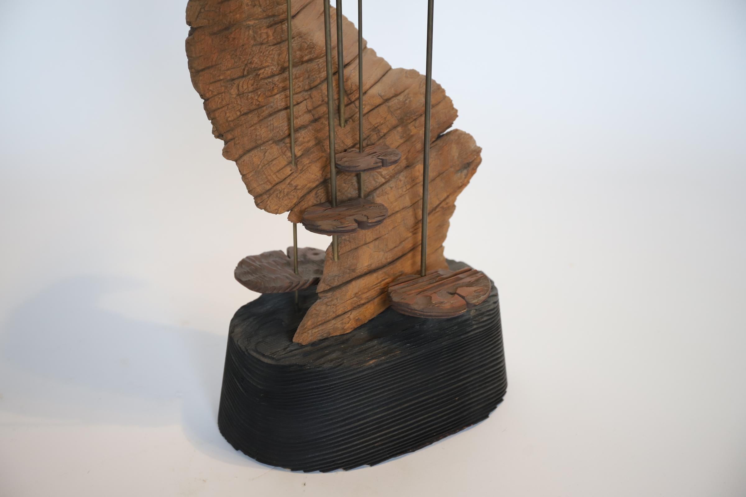 Mid-20th Century Midcentury Cat Tail and Driftwood Witco Style Sculpture For Sale