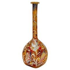 Mid-Century Catalan Art Glass Long Neck Bottle Vase.