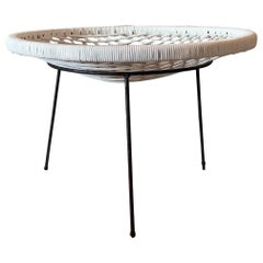 Midcentury Catch All Tablett Tisch Rattan