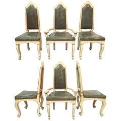Mid Century Cathedral Dining Chairs, Set of Six