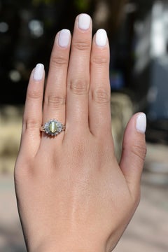 Mid Century Cat's Eye Chrysoberyl Cocktail Ring