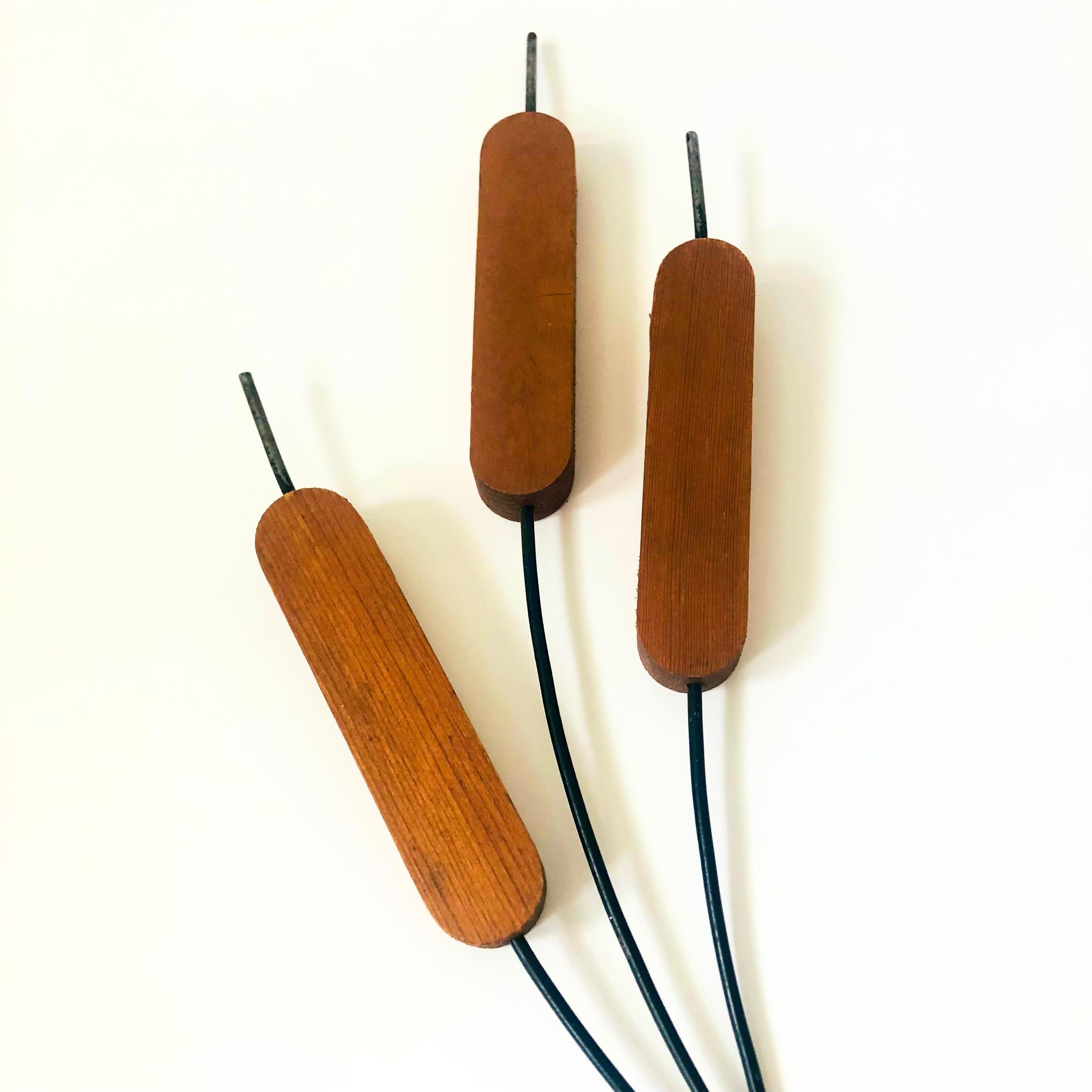 Mid-Century Modern Mid Century Cattail Wall Hangings - Set of 2