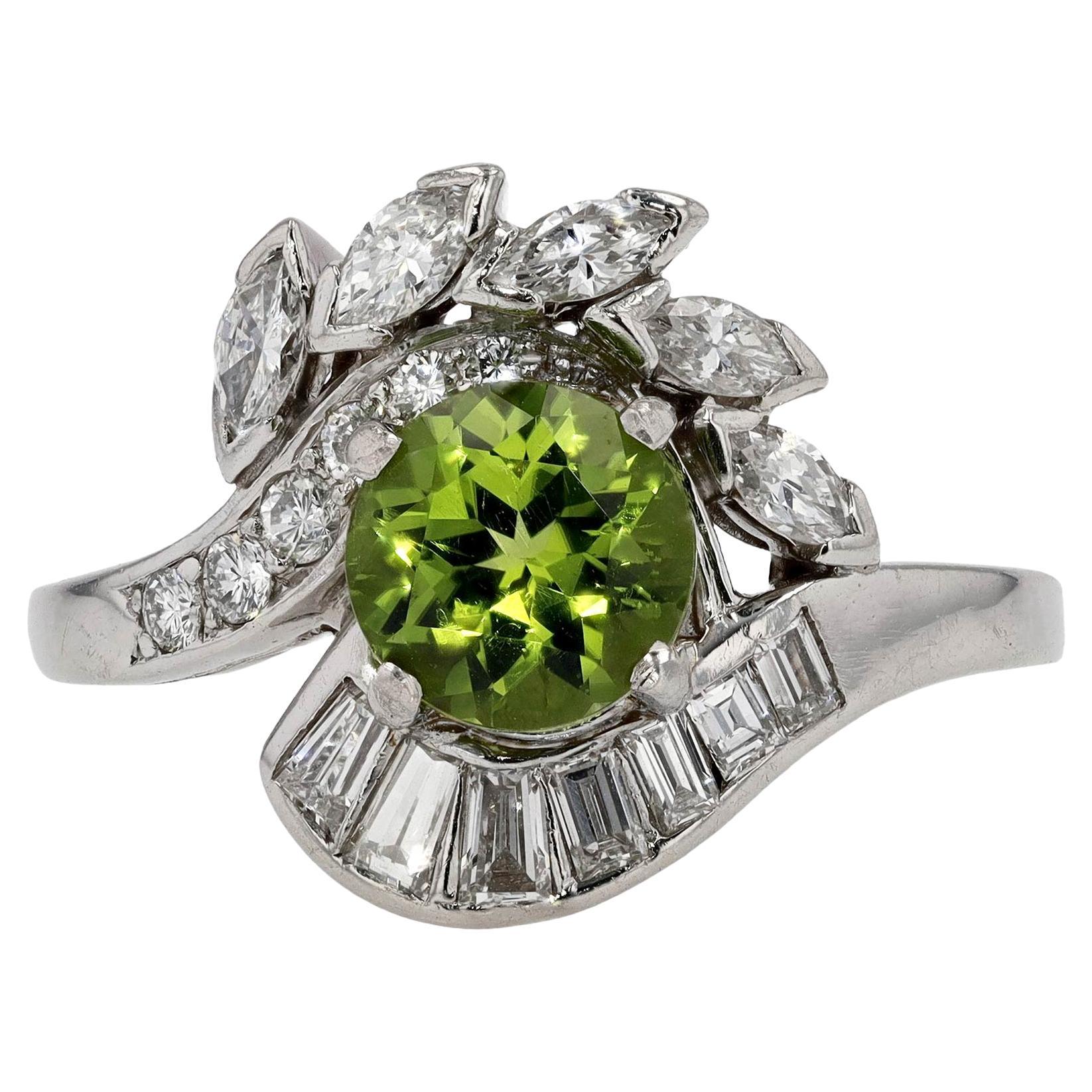 Retro C.D. Peacock Peridot Engagement Ring For Sale