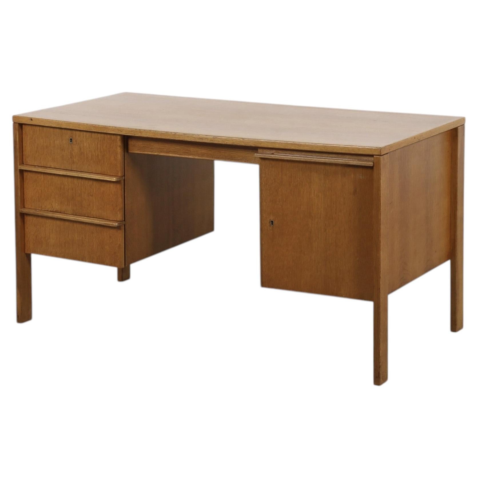 Mid-Century Cees Braakman Oak Executive Desk for Pastoe