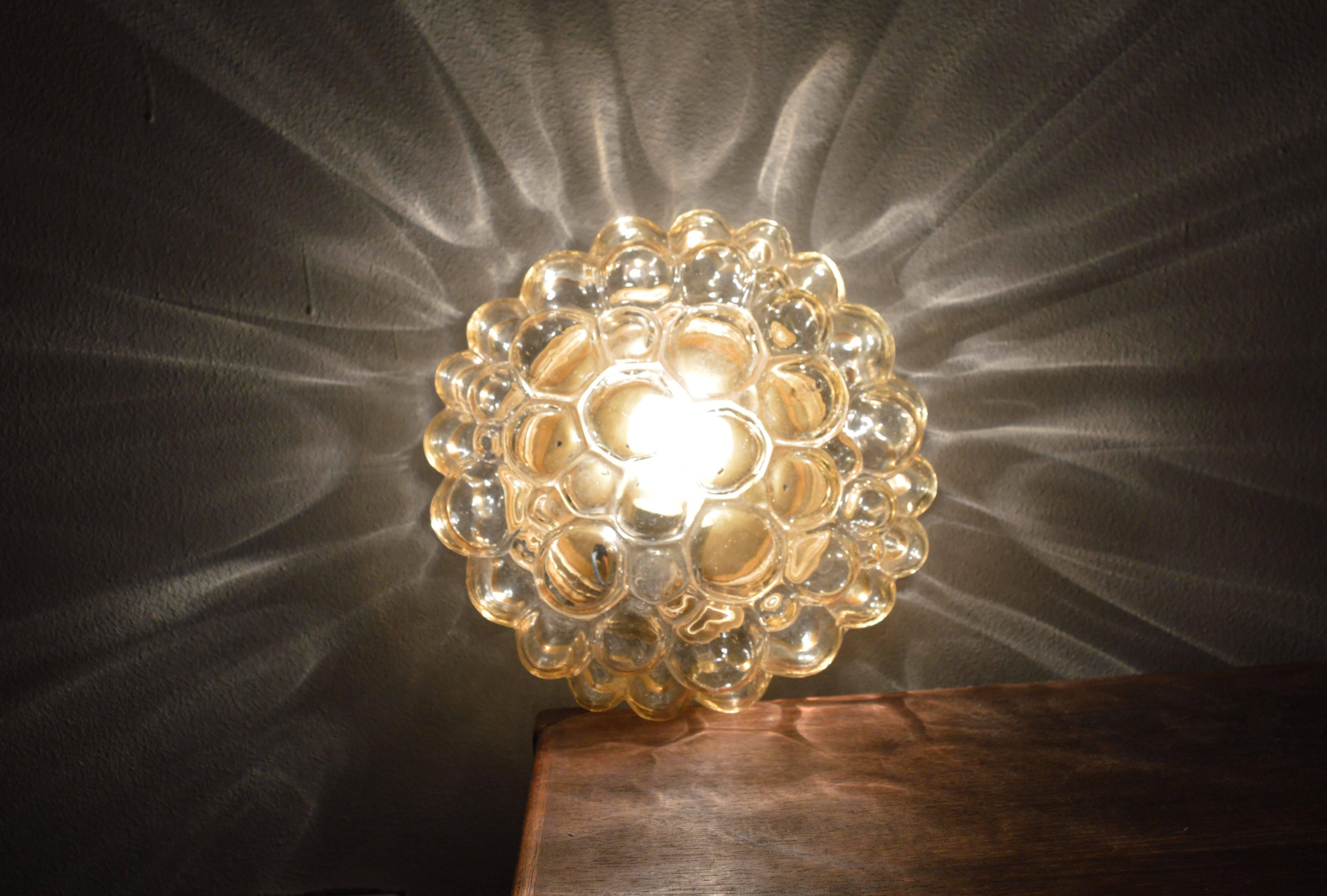 Mid-Century Modern Midcentury Ceiling Helena Tynell Bubble Glass Flush Mount, 1960s