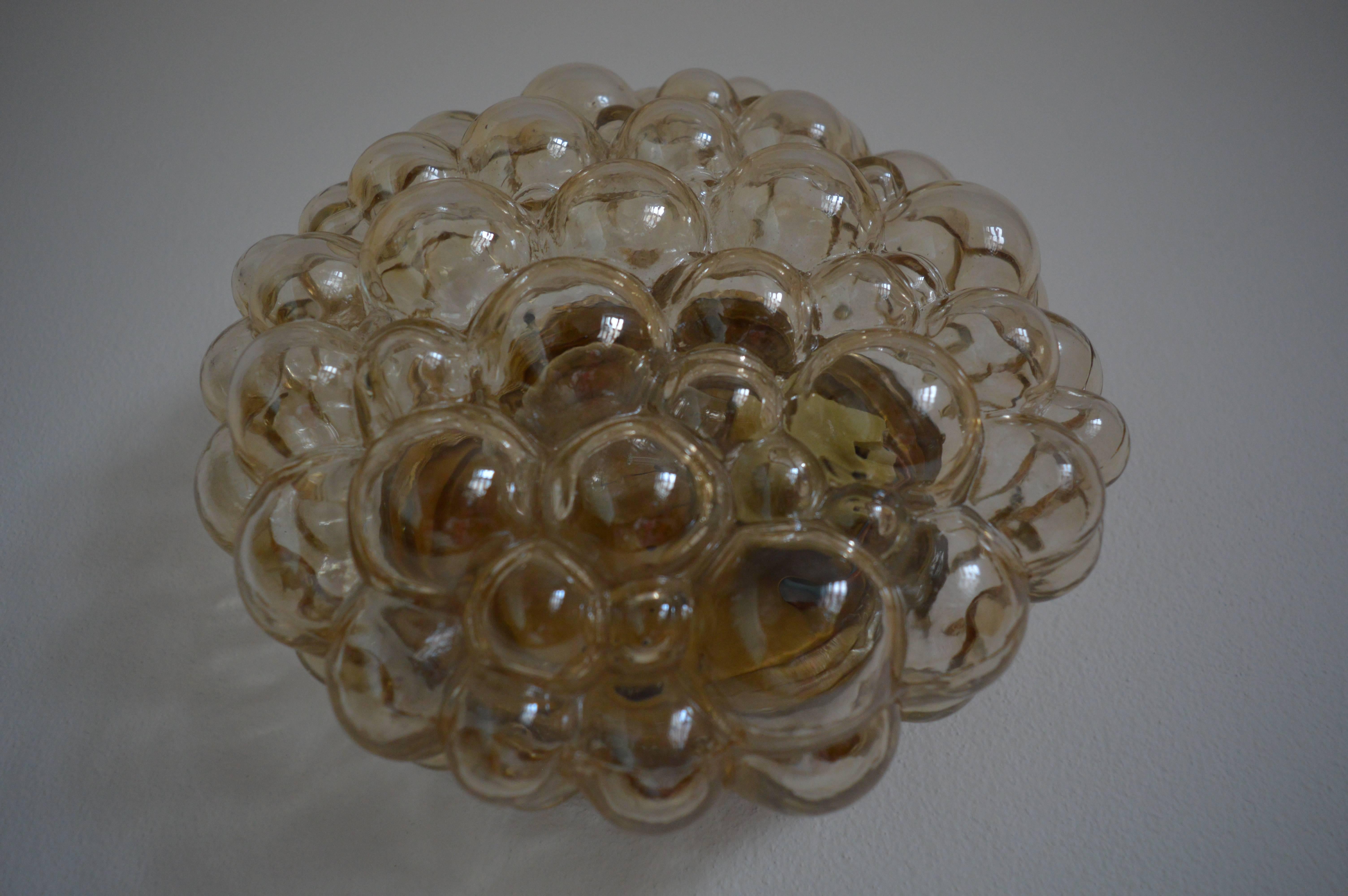 Midcentury Ceiling Helena Tynell Bubble Glass Flush Mount, 1960s In Good Condition In Praha, CZ