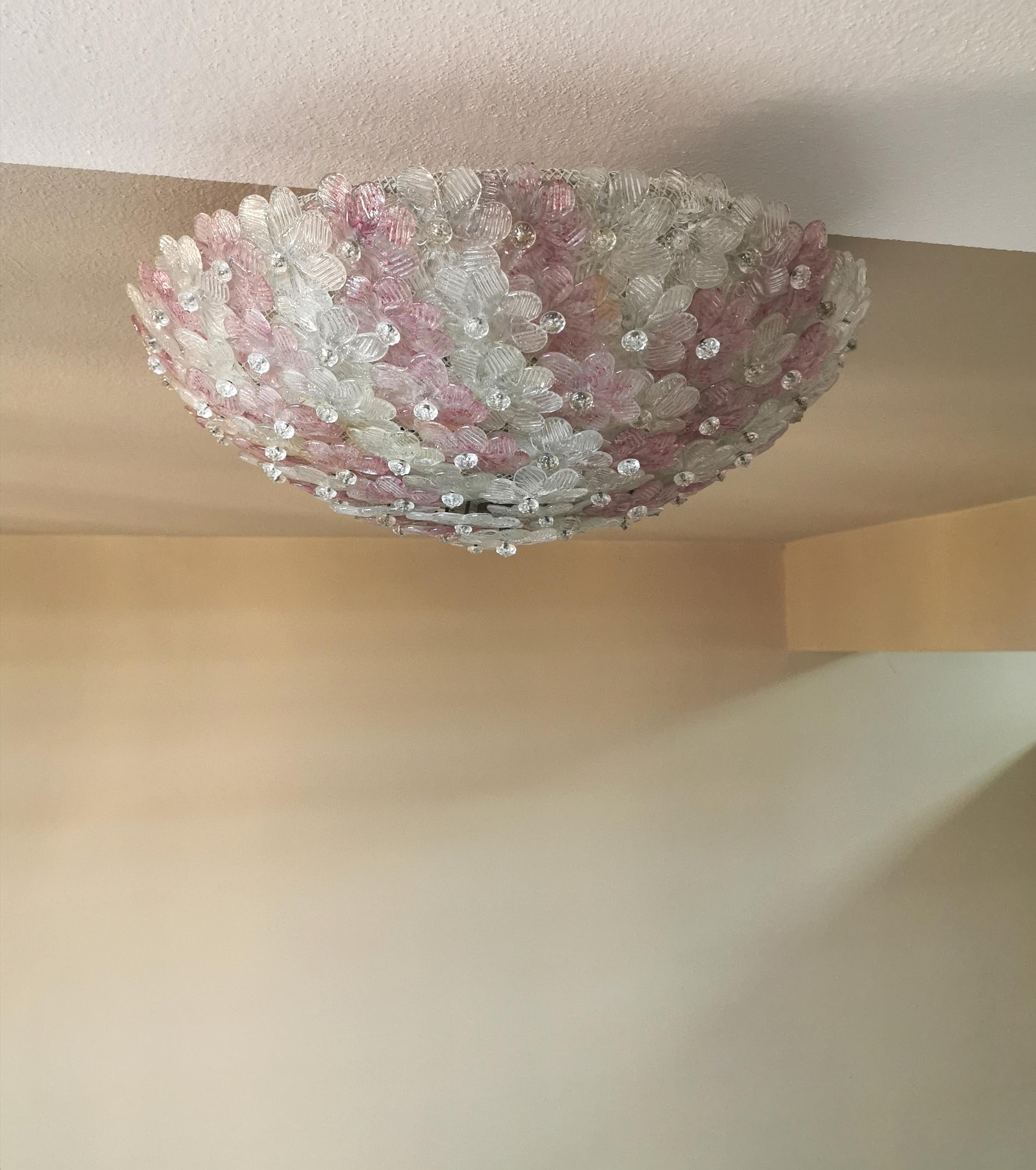 Ceiling Lamp Murano Glass Mid Century by Barovier&Toso Italian Design 1960s 2