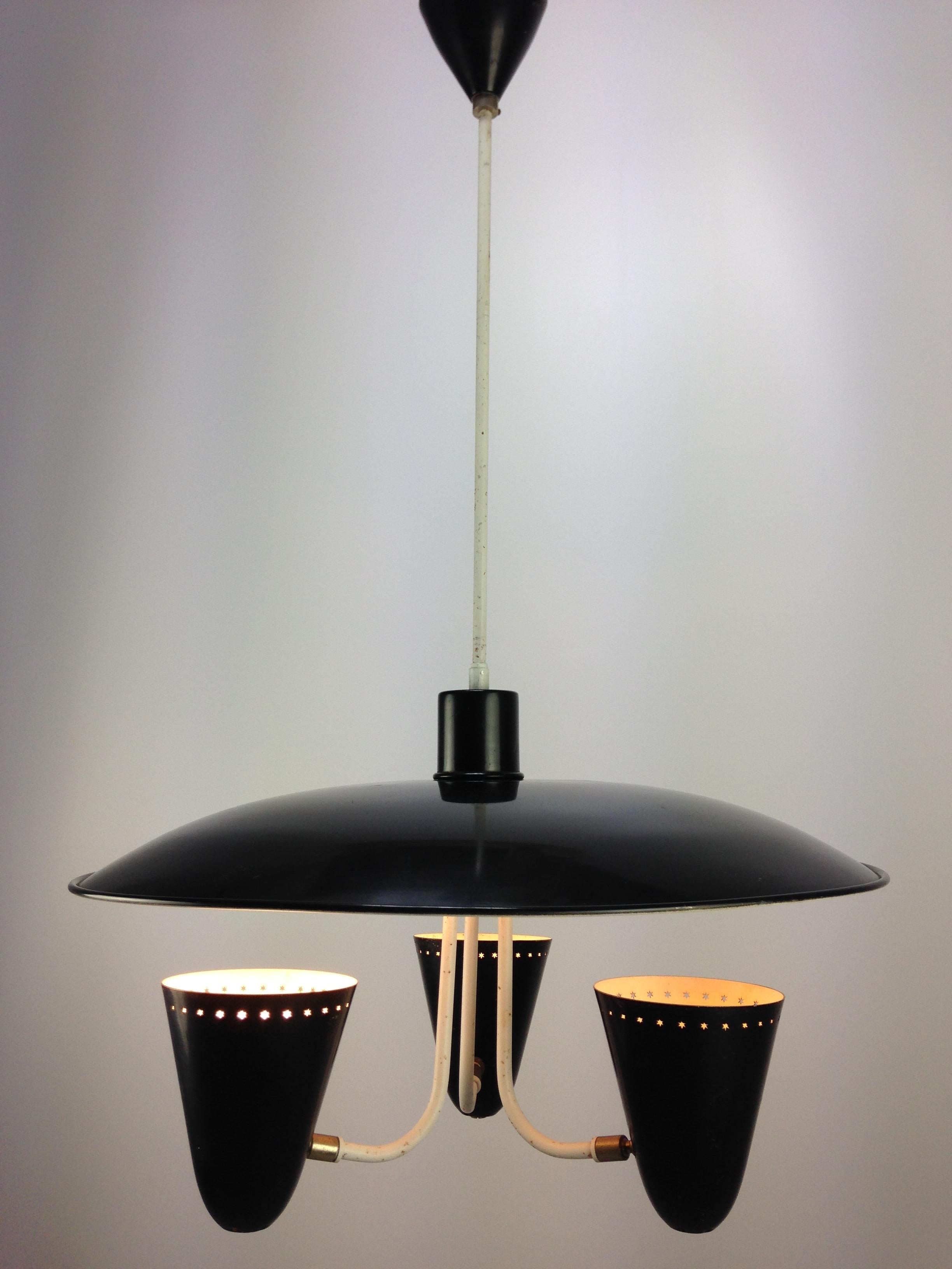 Dutch Mid Century Ceiling Light by H. Th. J. A. Busquet for Hala, 1950's For Sale