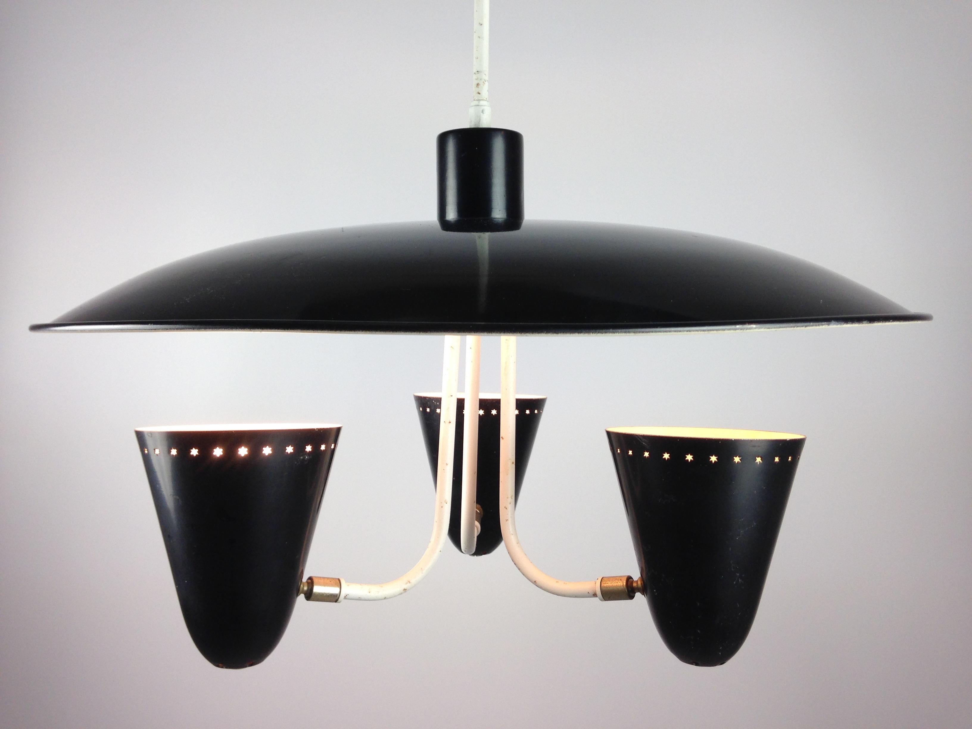 Mid-20th Century Mid Century Ceiling Light by H. Th. J. A. Busquet for Hala, 1950's For Sale