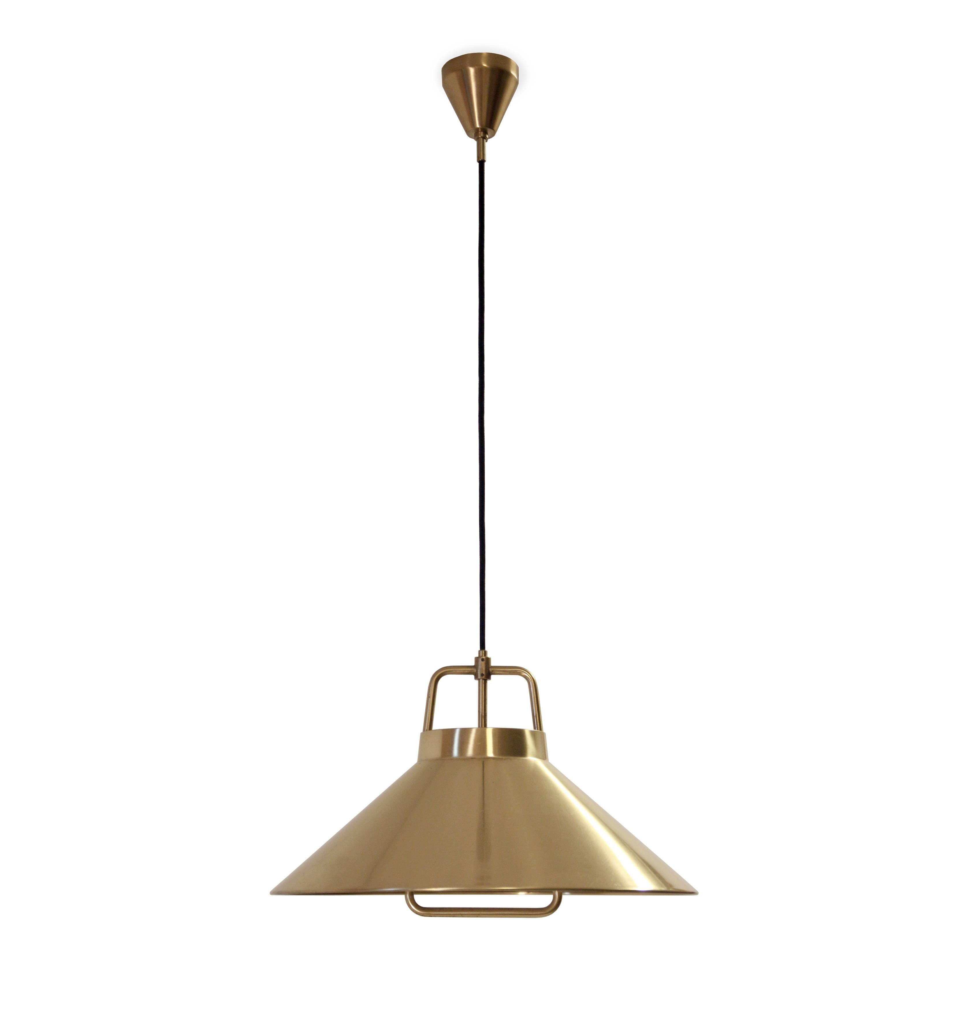 Mid-Century Modern Midcentury Ceiling Light in Brass by Lyfa, 1960s For Sale