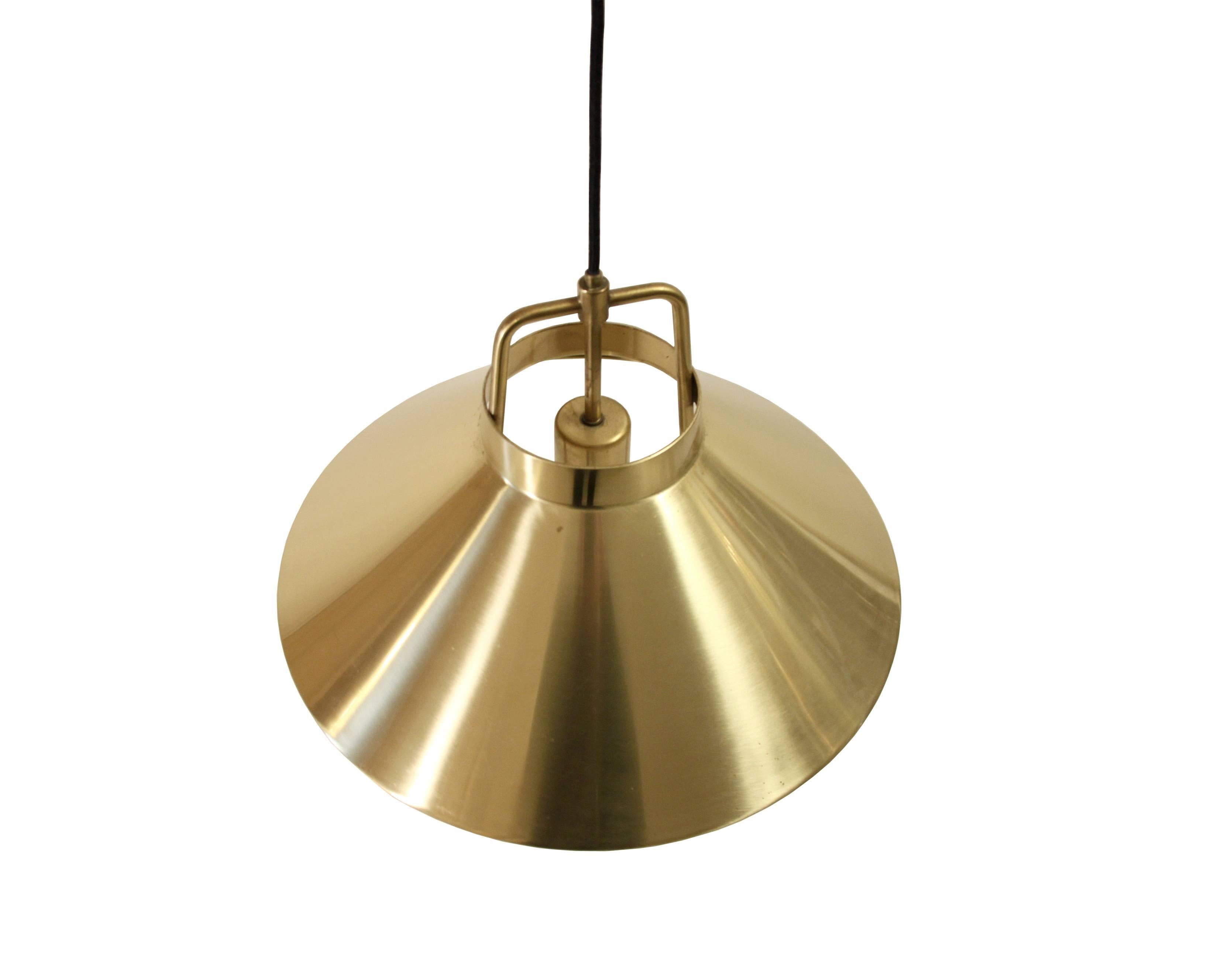 Danish Midcentury Ceiling Light in Brass by Lyfa, 1960s For Sale
