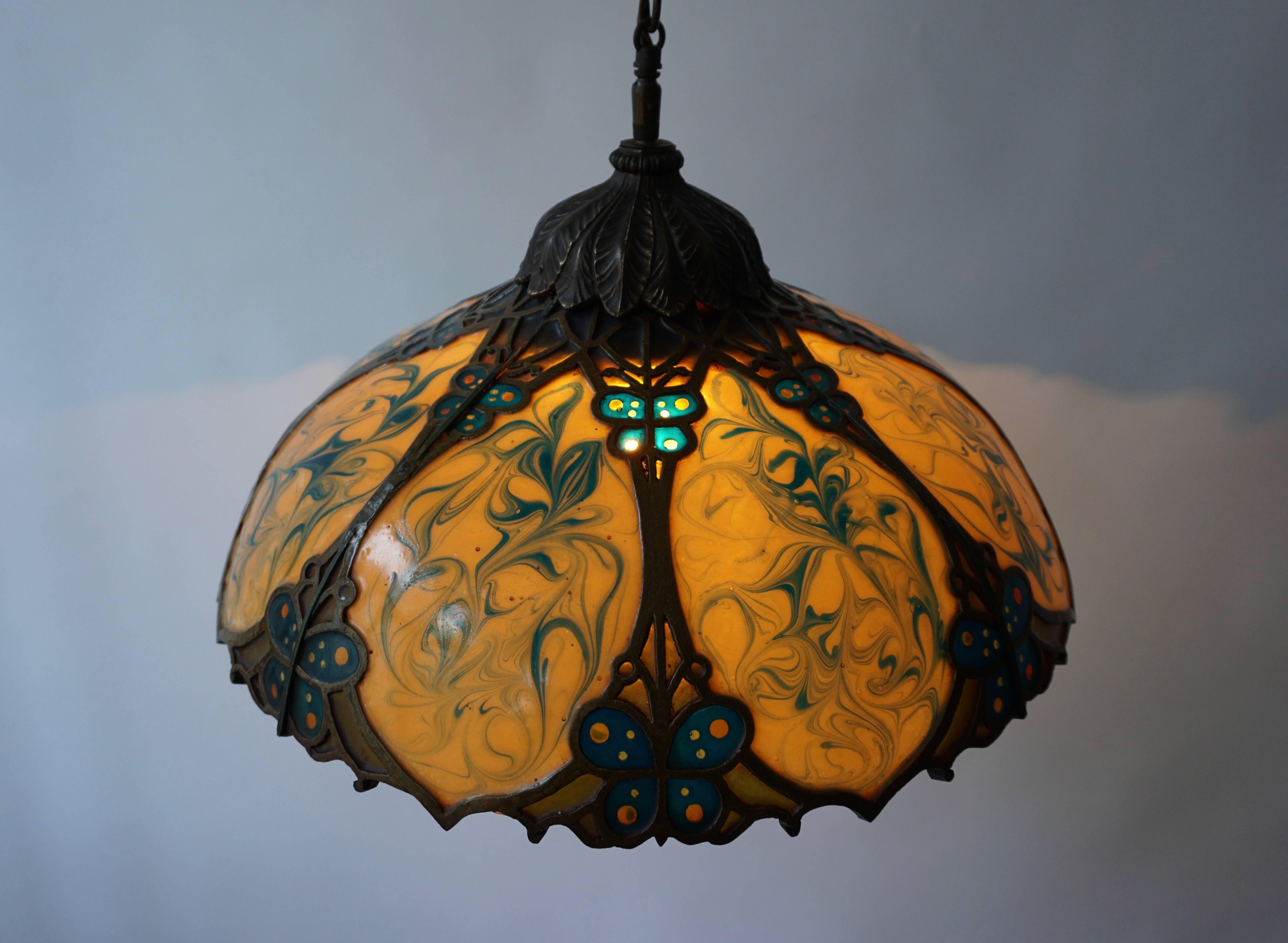 Brass Midcentury Ceiling Light or Chandelier For Sale