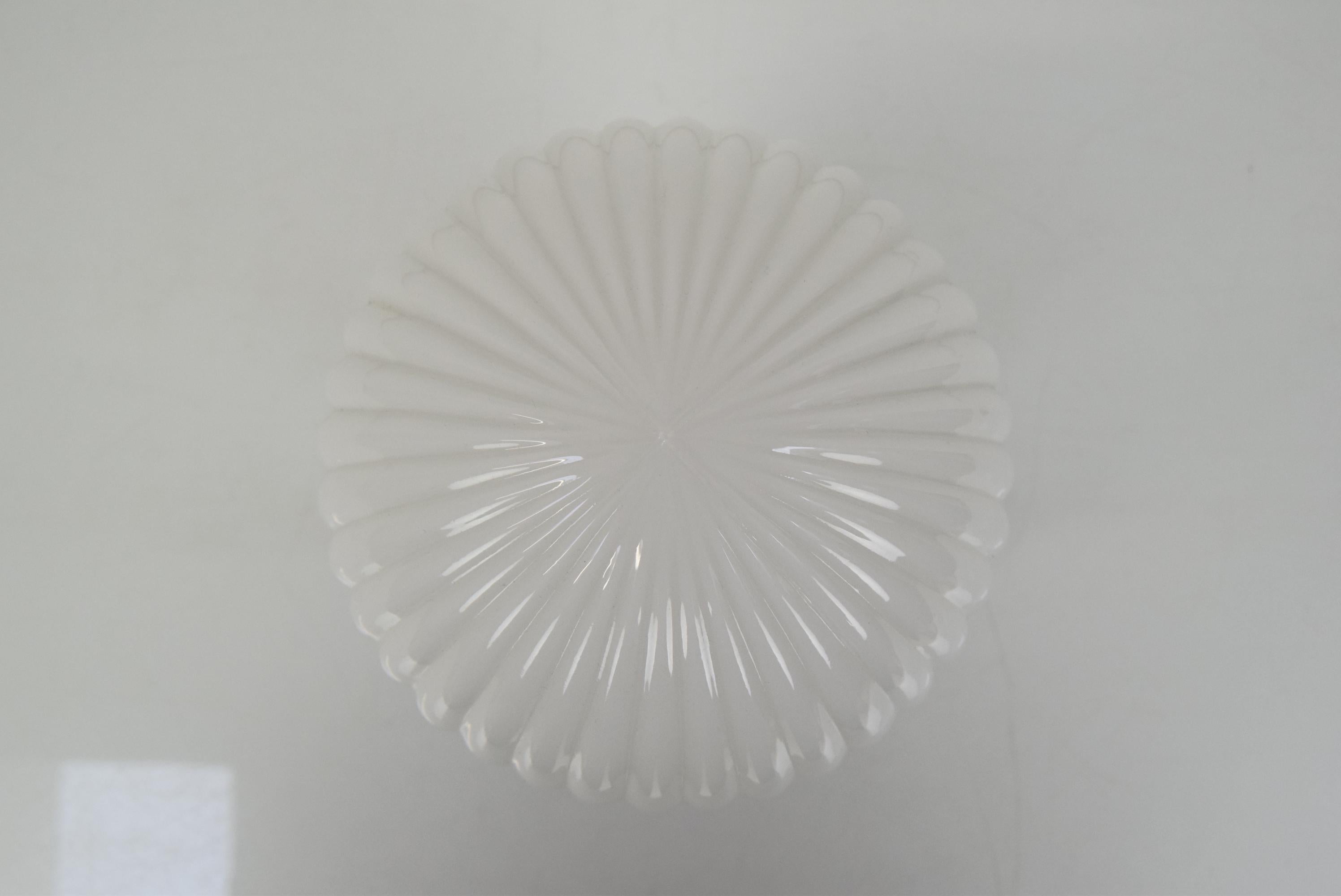 Milk Glass Mid-Century Ceiling or Wall Light, 1950's