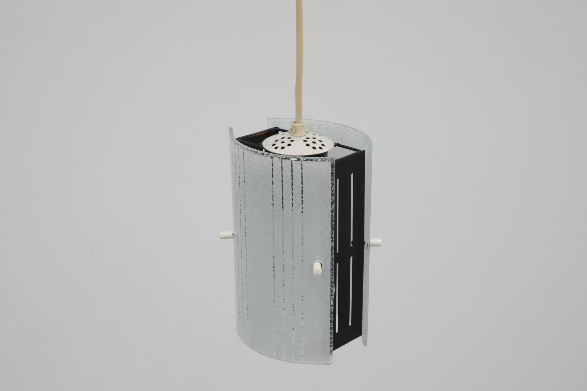 Mid-Century Ceiling Pendant with Subtly Patterned Frosted Glass Shades For Sale 2
