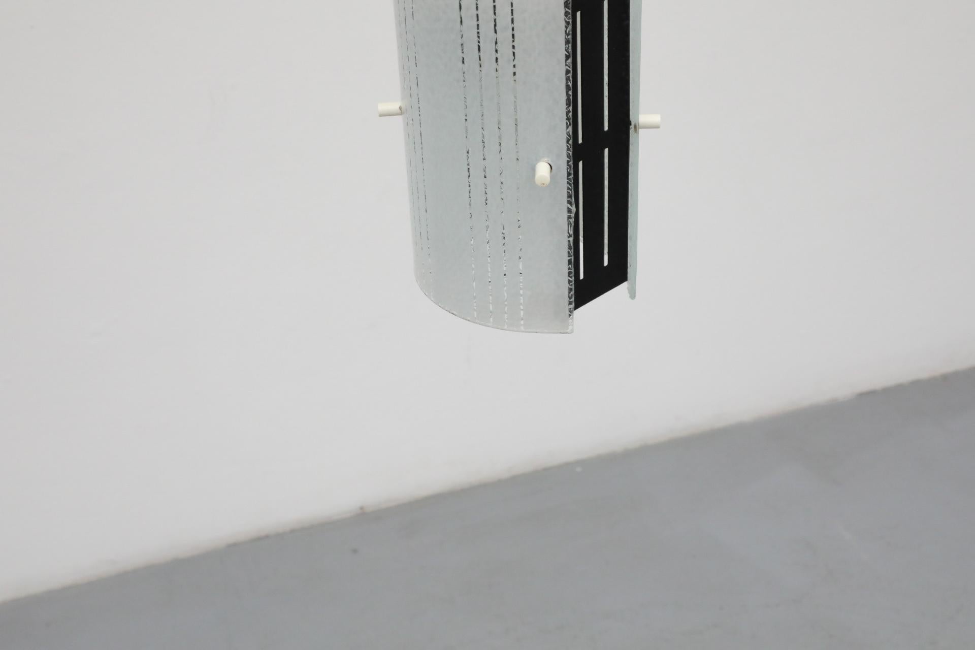 Mid-Century Ceiling Pendant with Subtly Patterned Frosted Glass Shades For Sale 9