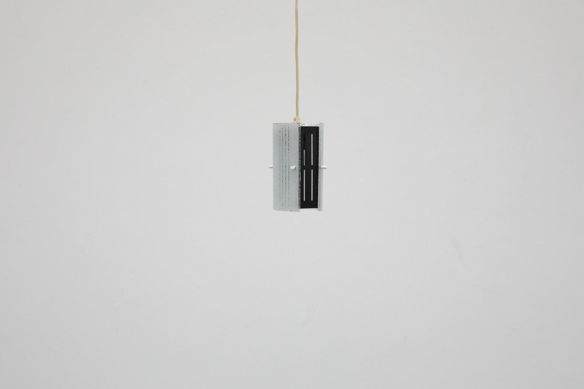 Mid-Century Ceiling Pendant with Subtly Patterned Frosted Glass Shades In Good Condition For Sale In Los Angeles, CA