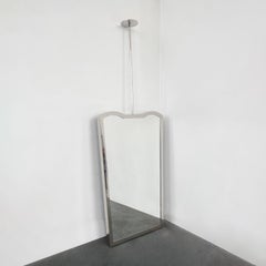 Mid-century style Ceiling Suspended Mirror with Nickel Plated Frame, Vintage N.3