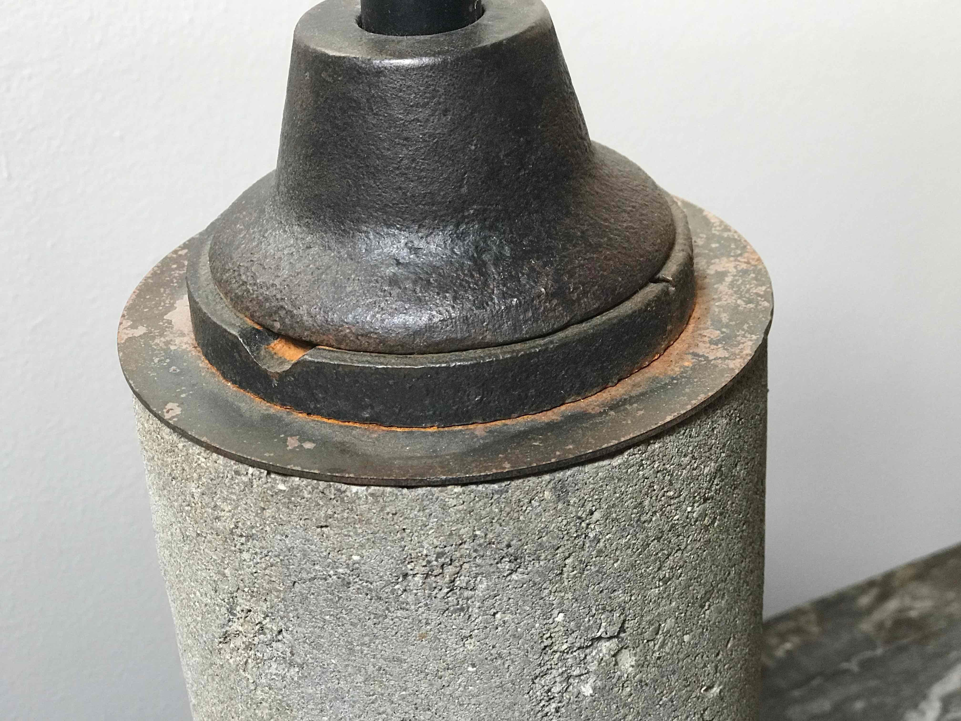 Industrial Mid-Century Cement Lamp Base 