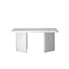 Midcentury Carrara Marbel White Center Table  Italy, 1980