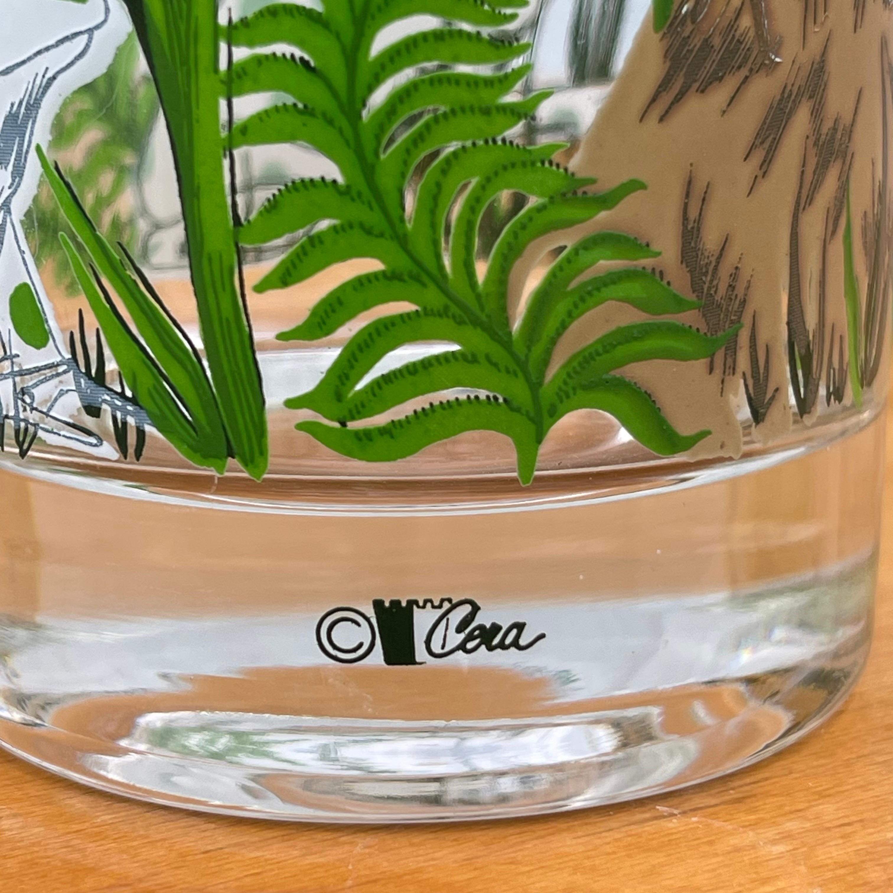 Mid-Century Cera Frog Motif Highball Drinks Glasses, Set of 5 For Sale 7