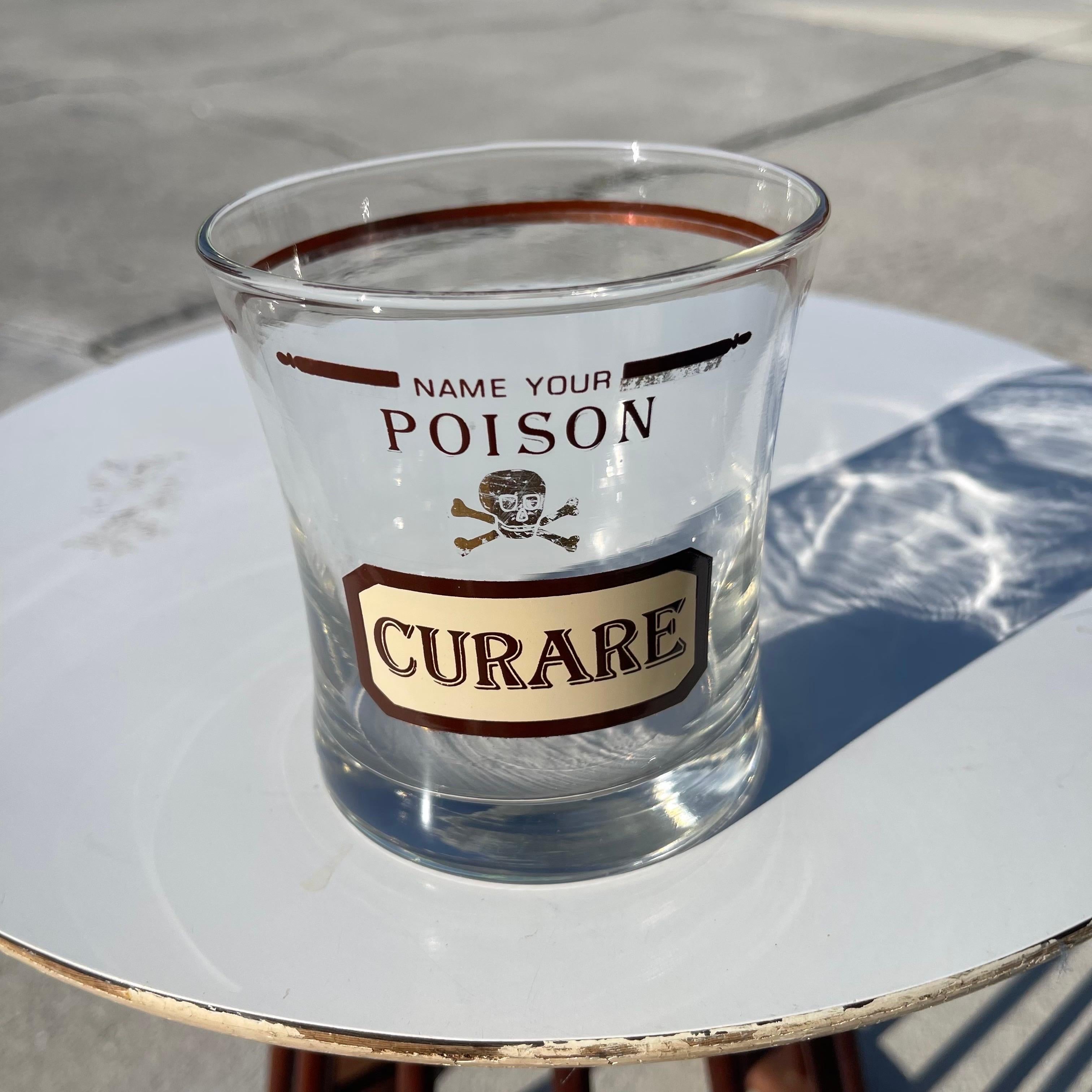 Mid-Century Cera “Name Your Poison” Tumbler Drinks Glasses, Set of 6 4