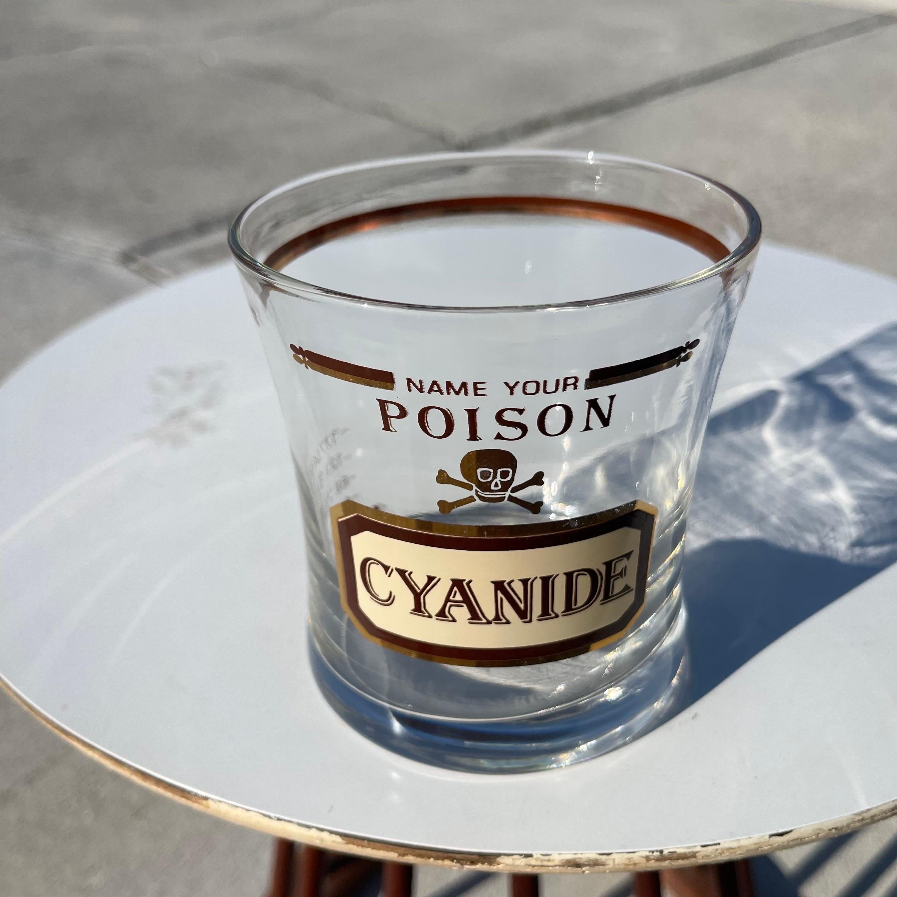 Mid-Century Cera “Name Your Poison” Tumbler Drinks Glasses, Set of 6 8