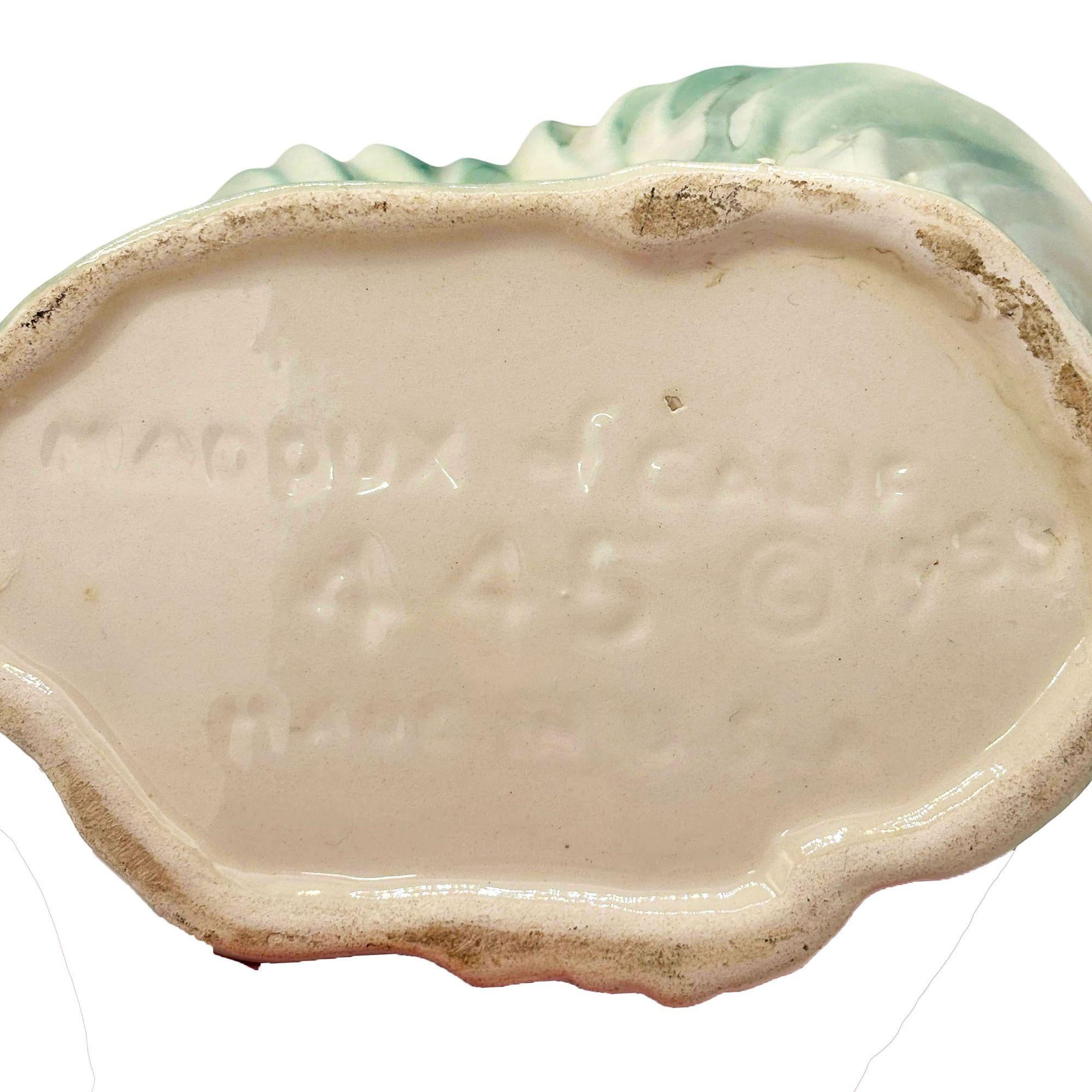Mid-20th Century Mid-century Ceramic 445 Pink Flamingo Flower Tabletop Planter by Maddux For Sale