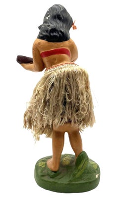 Mid-Century Ceramic "Aloha" Hawaiian Dancing Hula Girl Bobble Doll