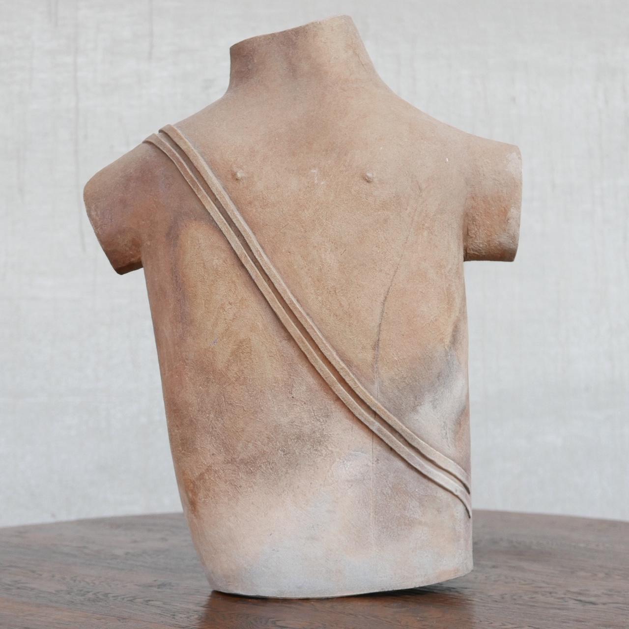 A mid-century artist 'mannequin' sculpture. 

Belgium, c1970s. 

Free Stands. 

Stamped to the side. 

Condition is generally good, there is a hairline crack which looks to be done when original formed as it is doesn't have movement and