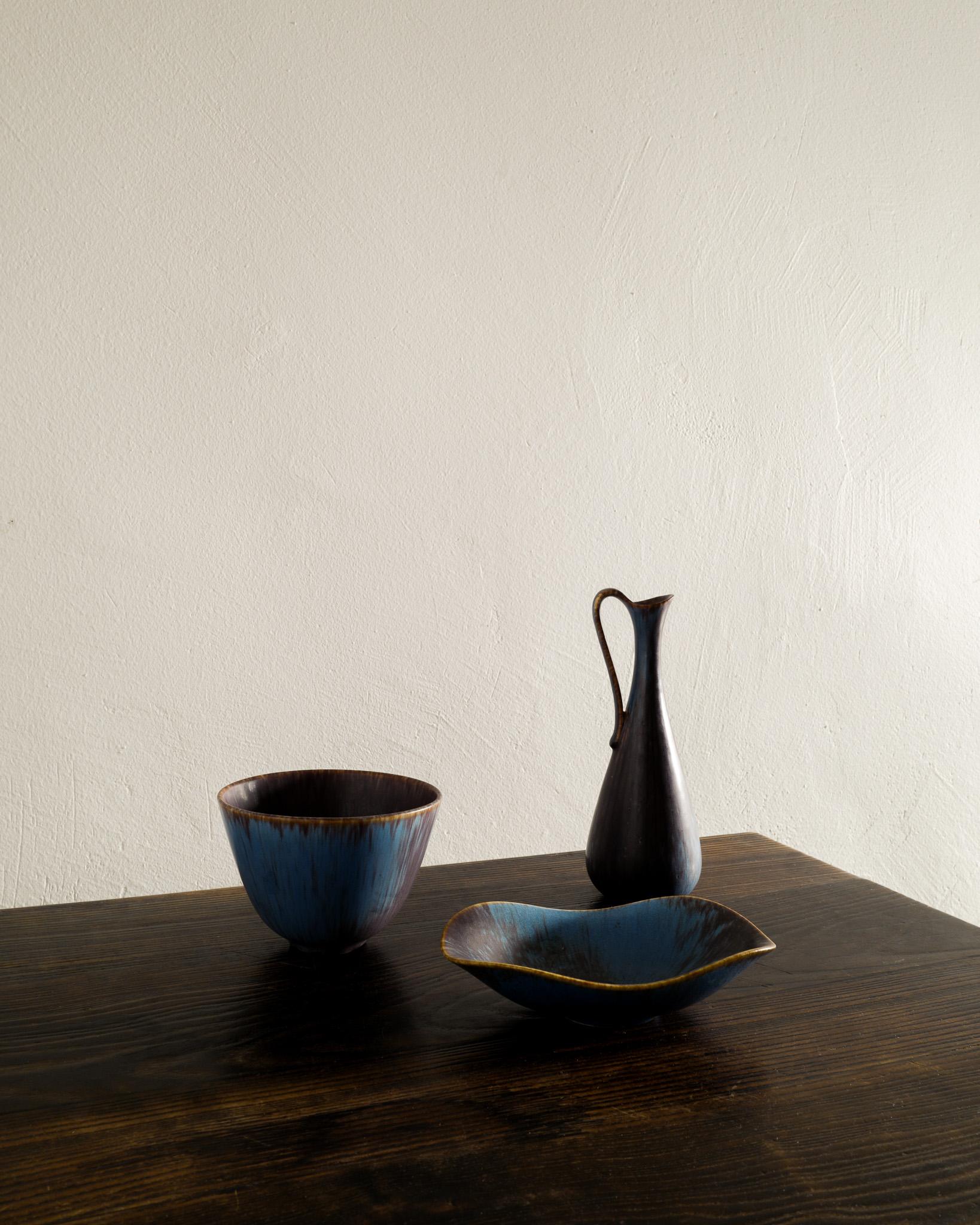 Scandinavian Modern Mid Century Ceramic Bowl Dish & Vase by Gunnar Nylund for Rörstrand Sweden 1950s For Sale