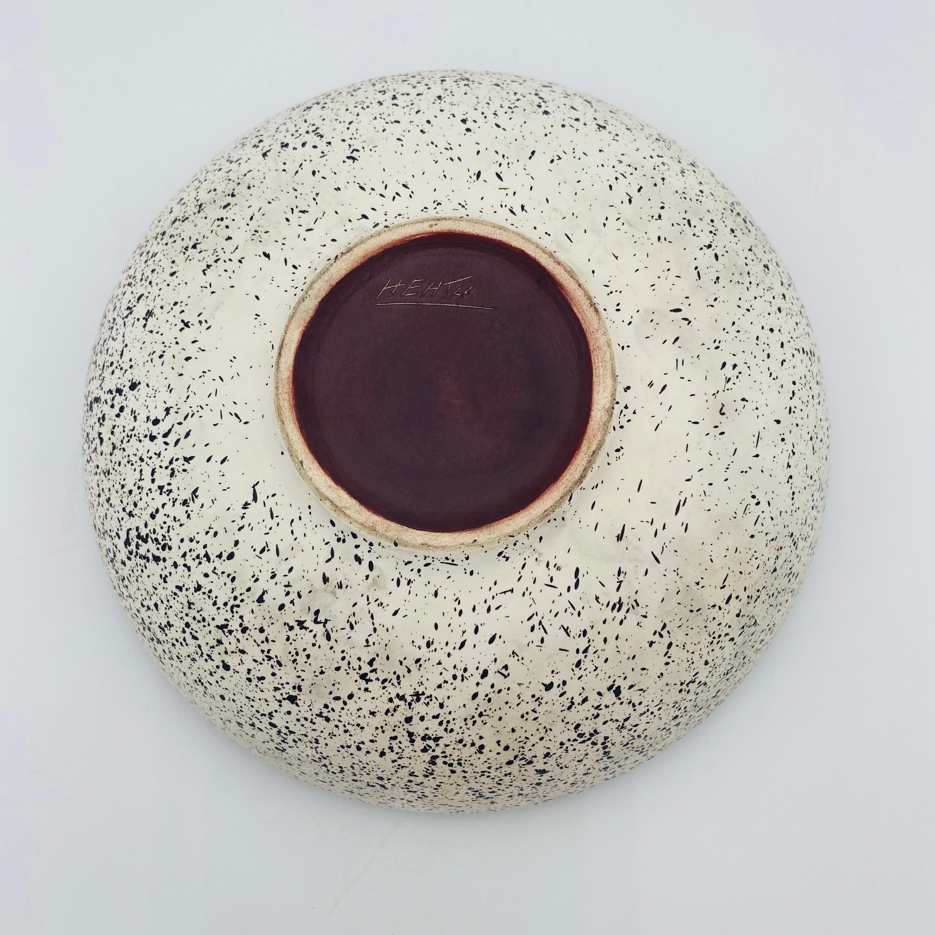 Smaltato Ciotola in ceramica di metà secolo Studio Pottery firmata Heath 1940s