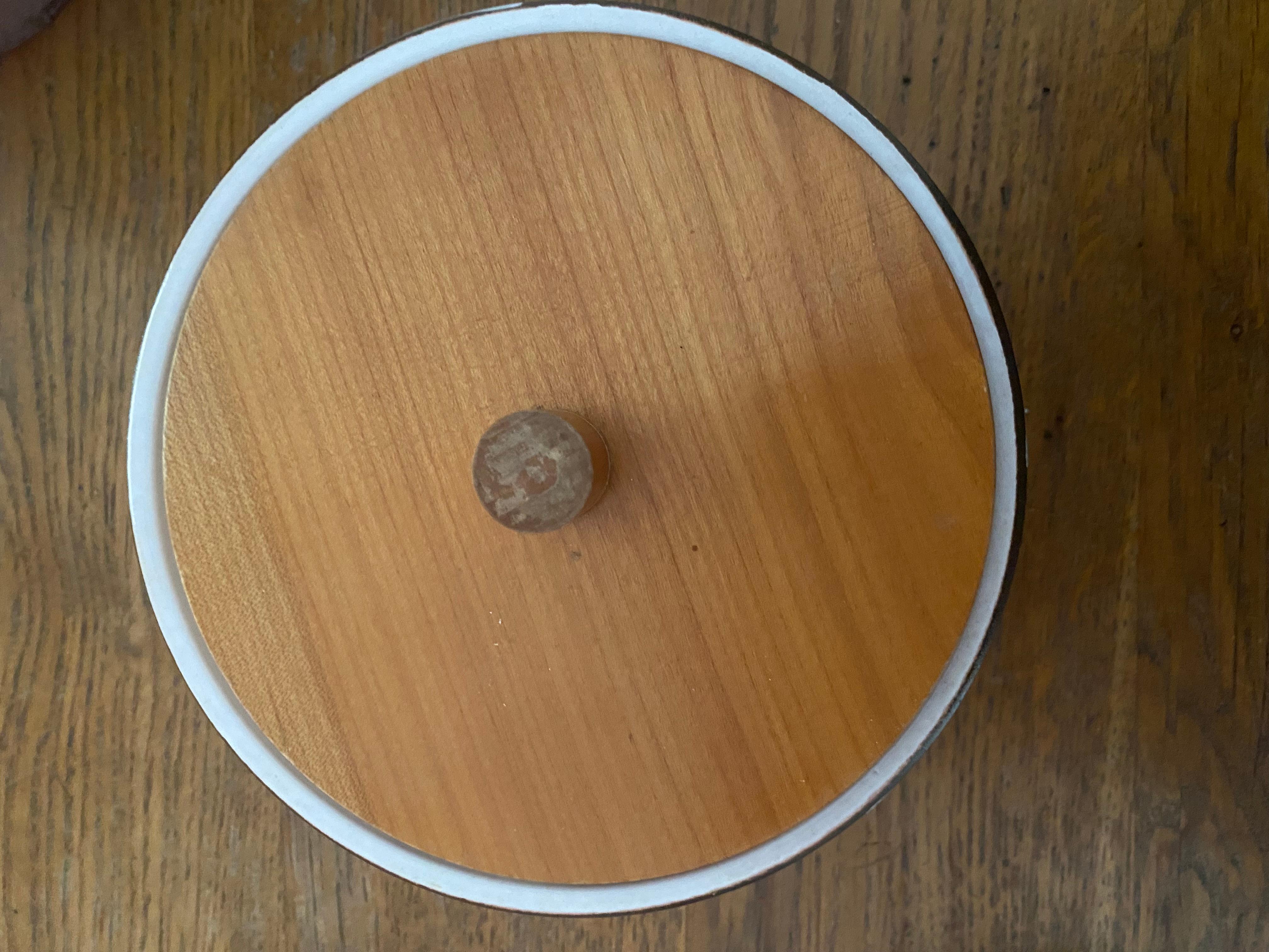Mid-Century Ceramic Bowl with wooden top For Sale 1