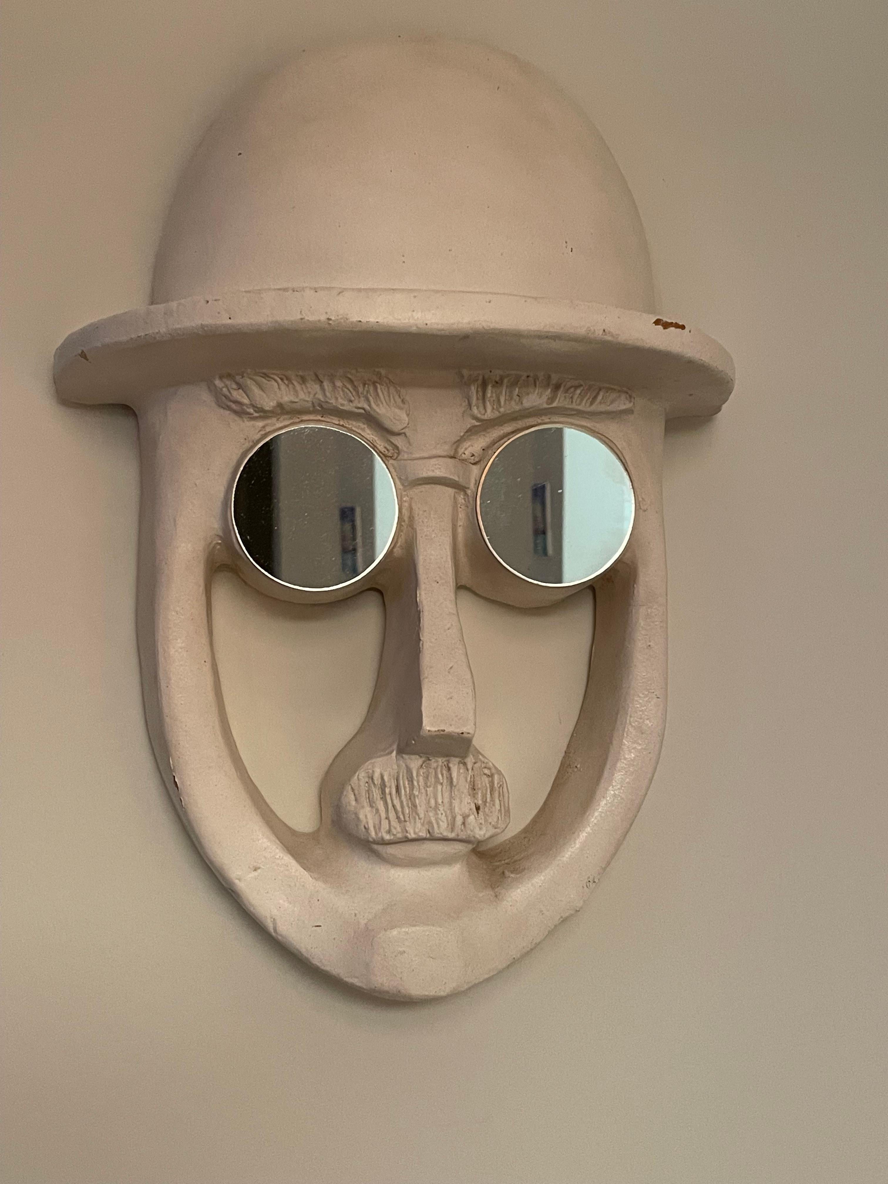 Molded Mid Century Ceramic “Bowler Hat” Hanging Wall Sculpture by Artist David Gil For Sale