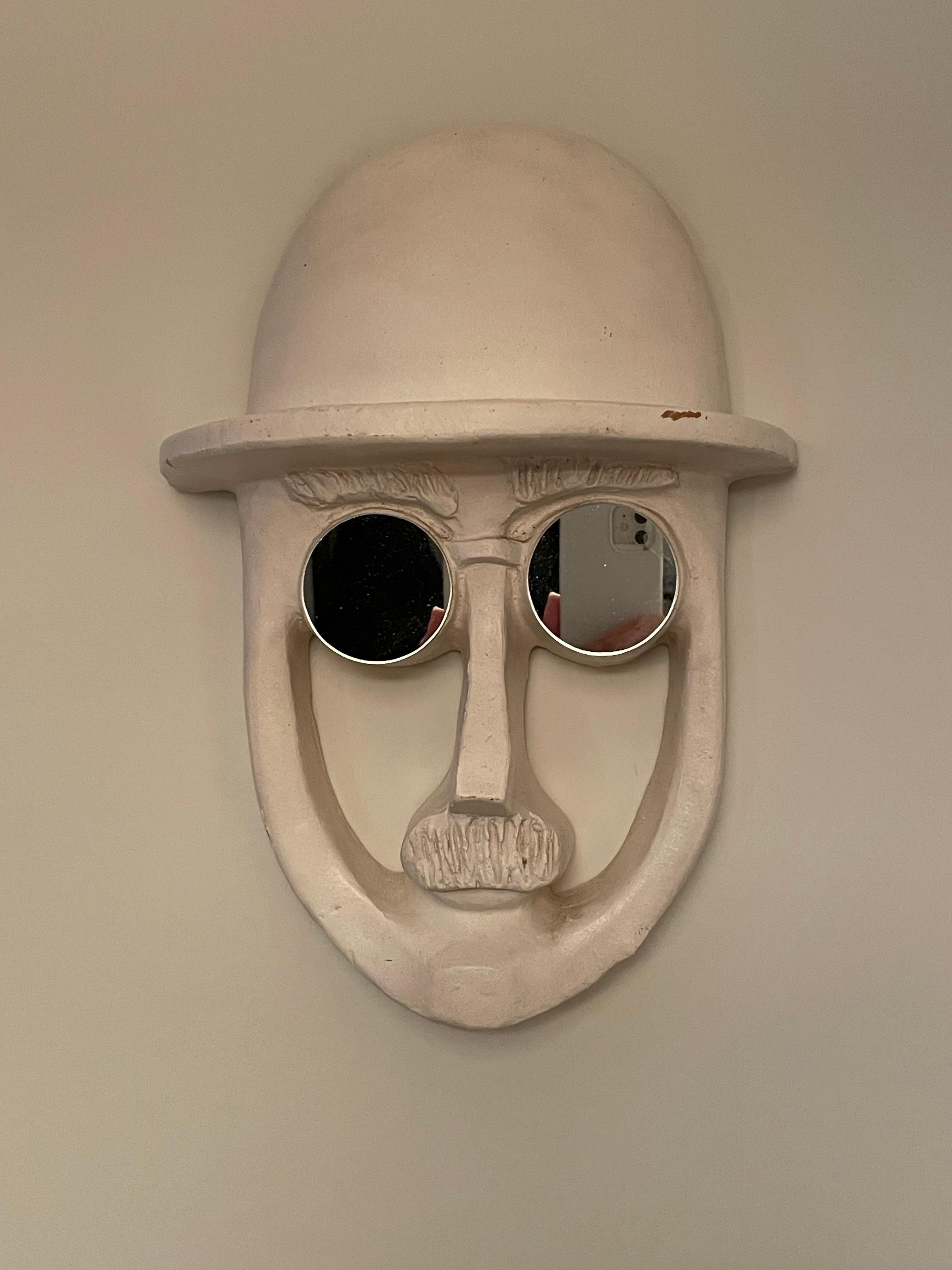 Mid Century Ceramic “Bowler Hat” Hanging Wall Sculpture by Artist David Gil In Good Condition For Sale In New York, NY