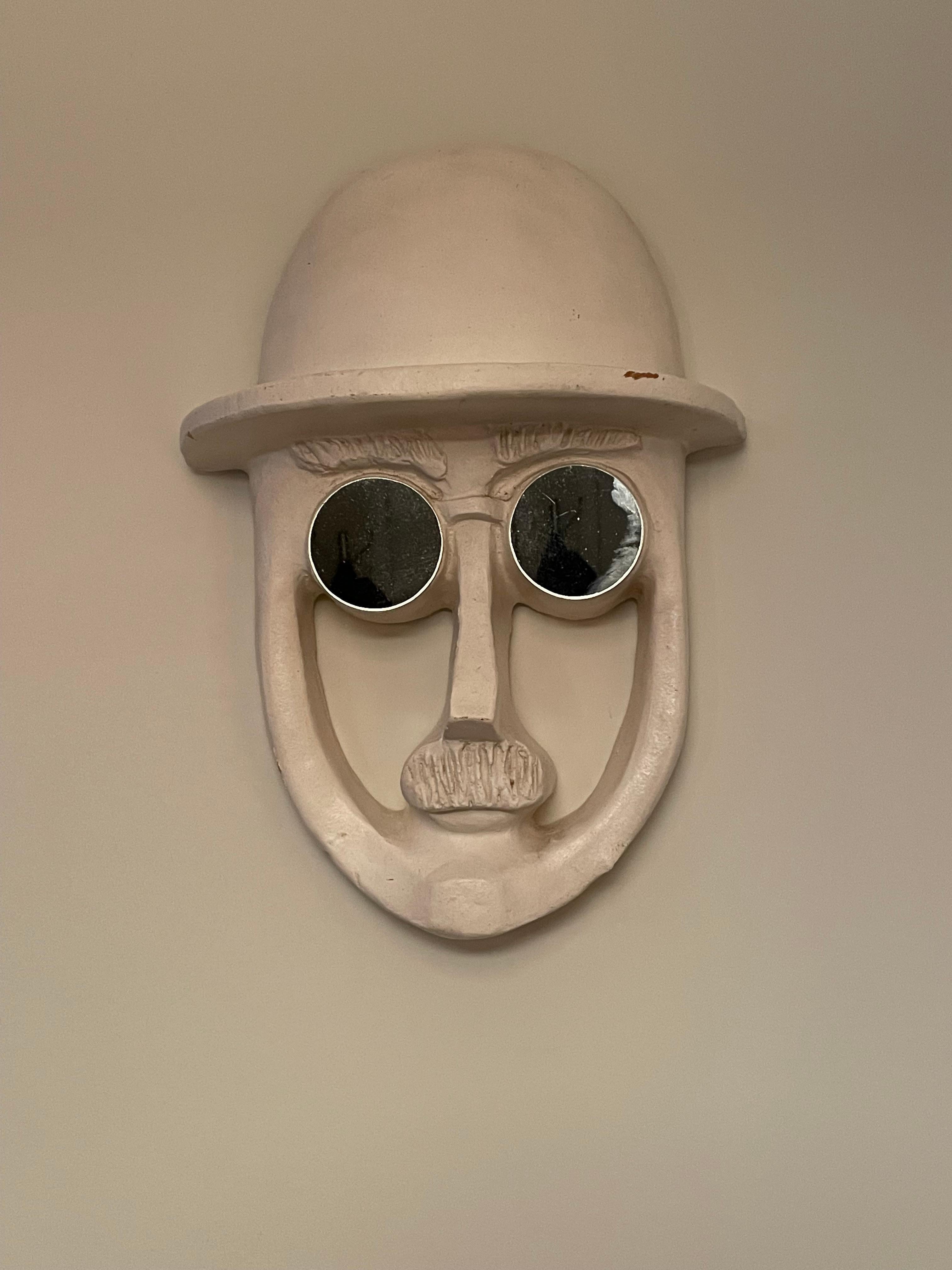 20th Century Mid Century Ceramic “Bowler Hat” Hanging Wall Sculpture by Artist David Gil For Sale