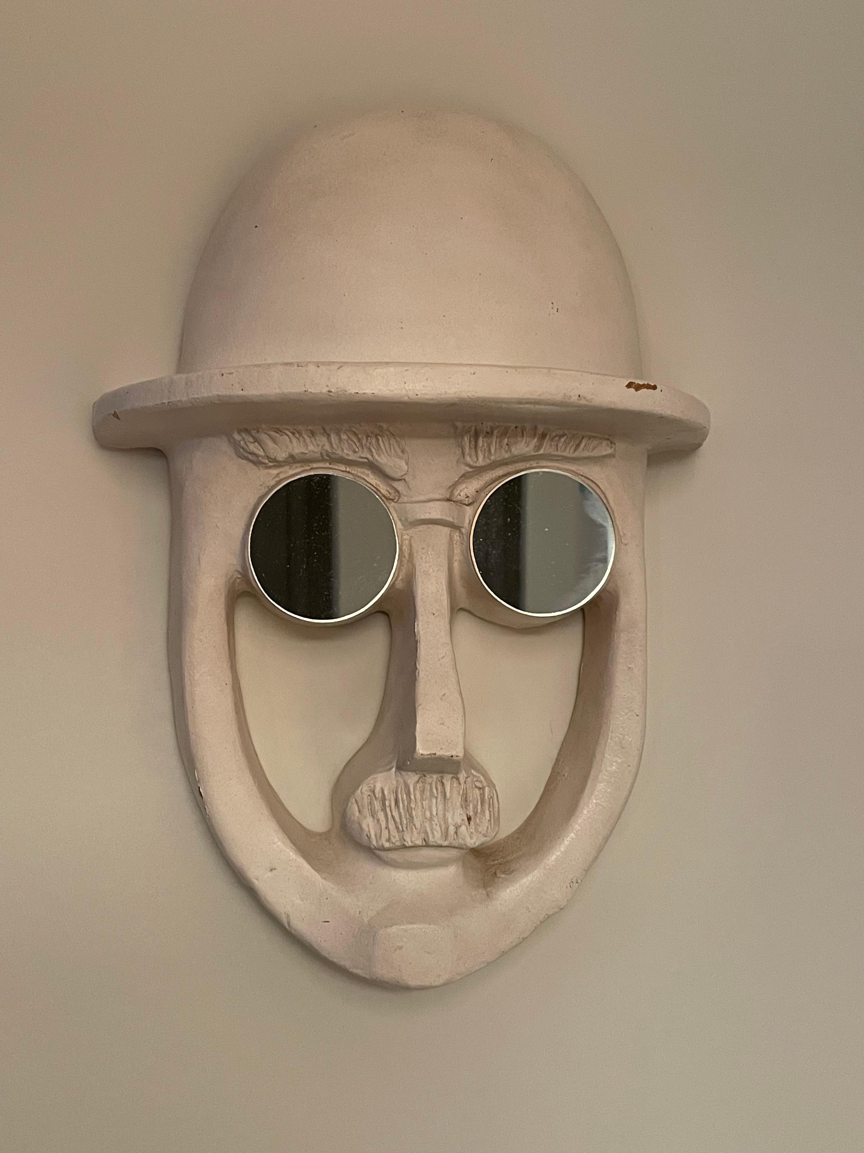 Mid Century Ceramic “Bowler Hat” Hanging Wall Sculpture by Artist David Gil For Sale 1