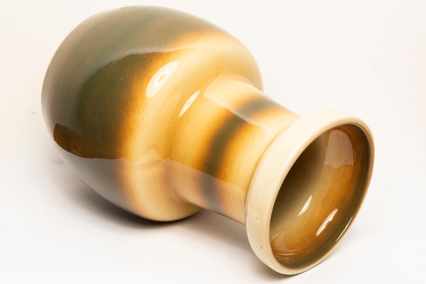 20th Century Mid Century Ceramic Brown Vase, Europe, 1960s For Sale