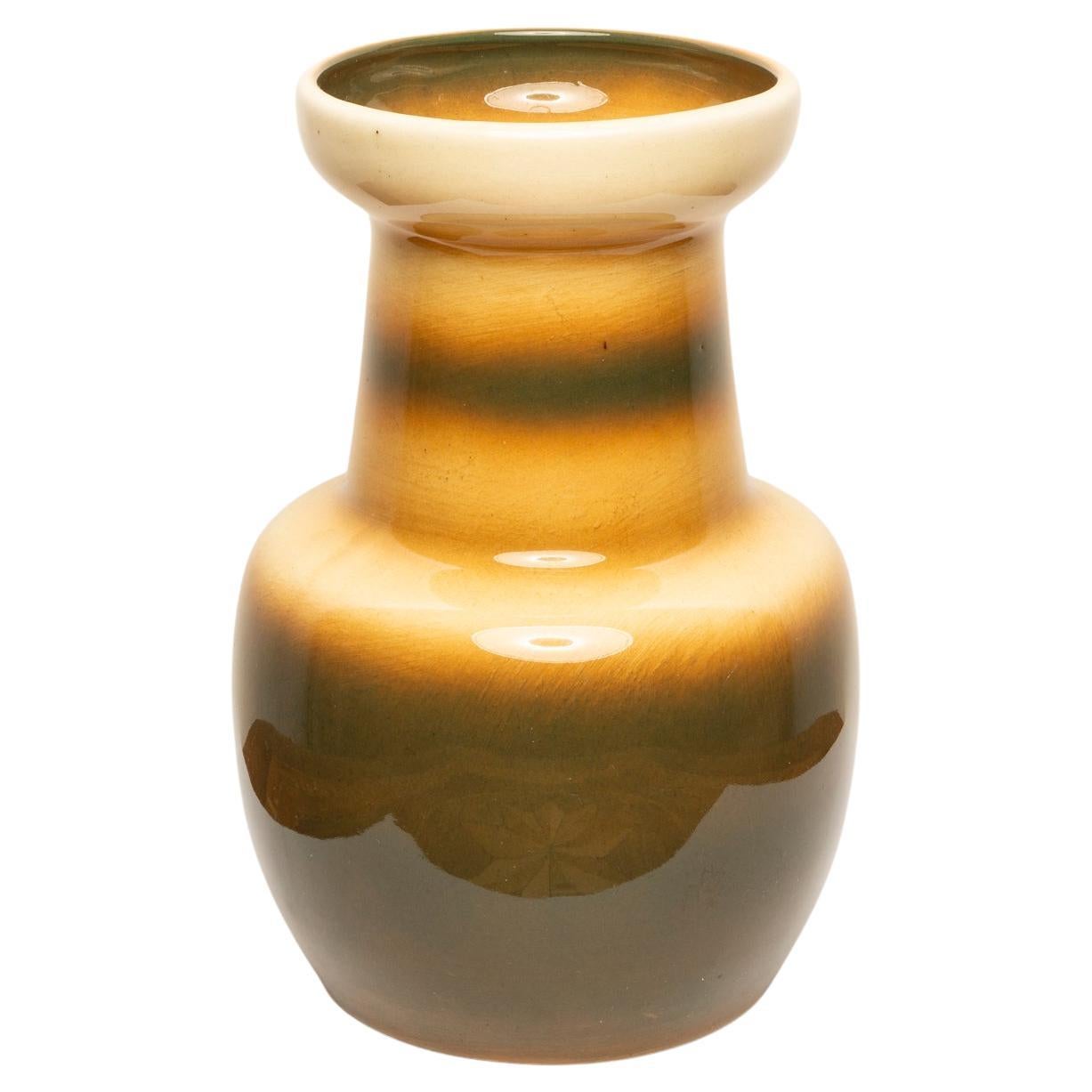 Vaso in ceramica marrone di metà secolo, Europa, anni '60