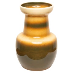 Vaso in ceramica marrone di metà secolo, Europa, anni '60