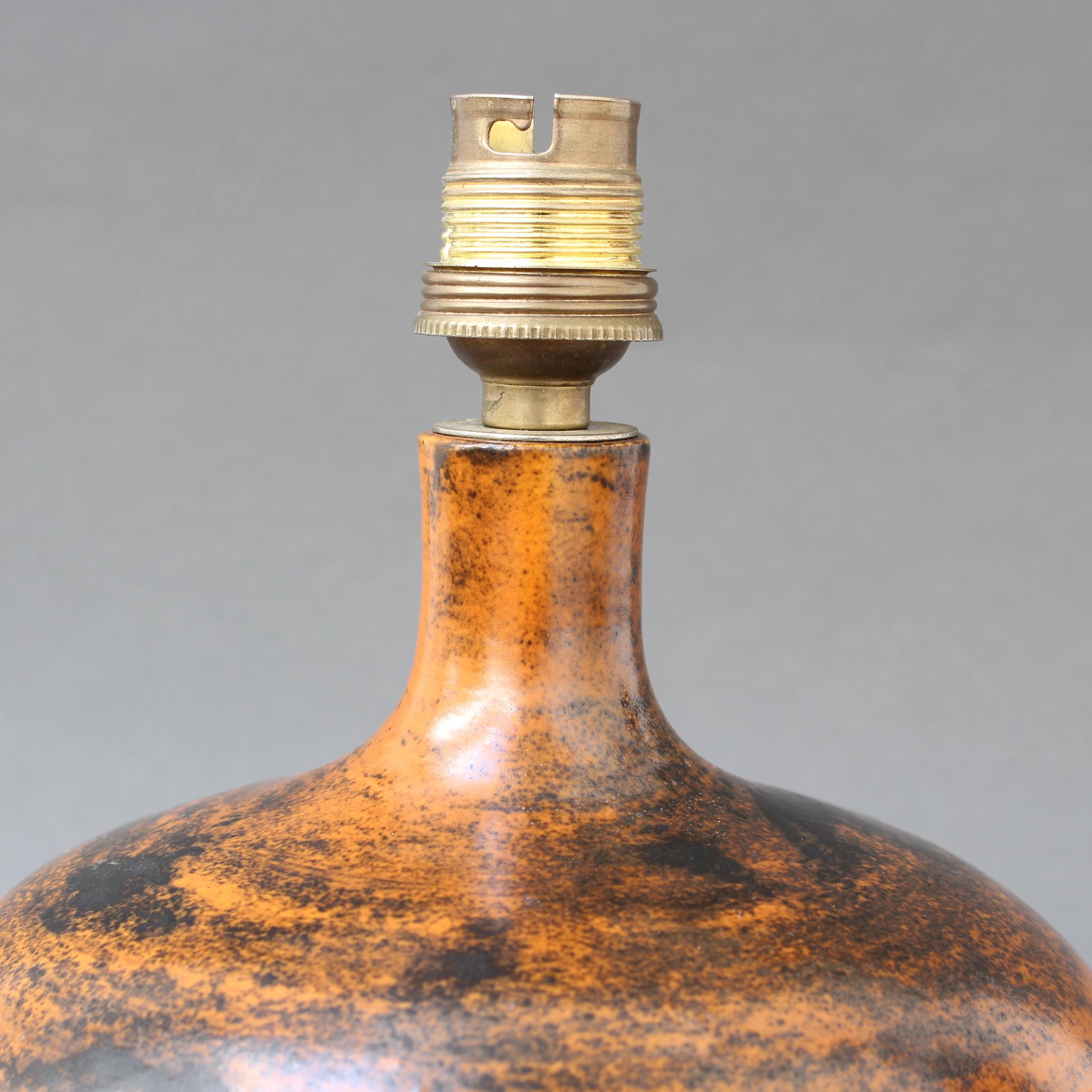 Midcentury Ceramic Burnt-Orange Table Lamp by Jacques Blin, circa 1950s 4