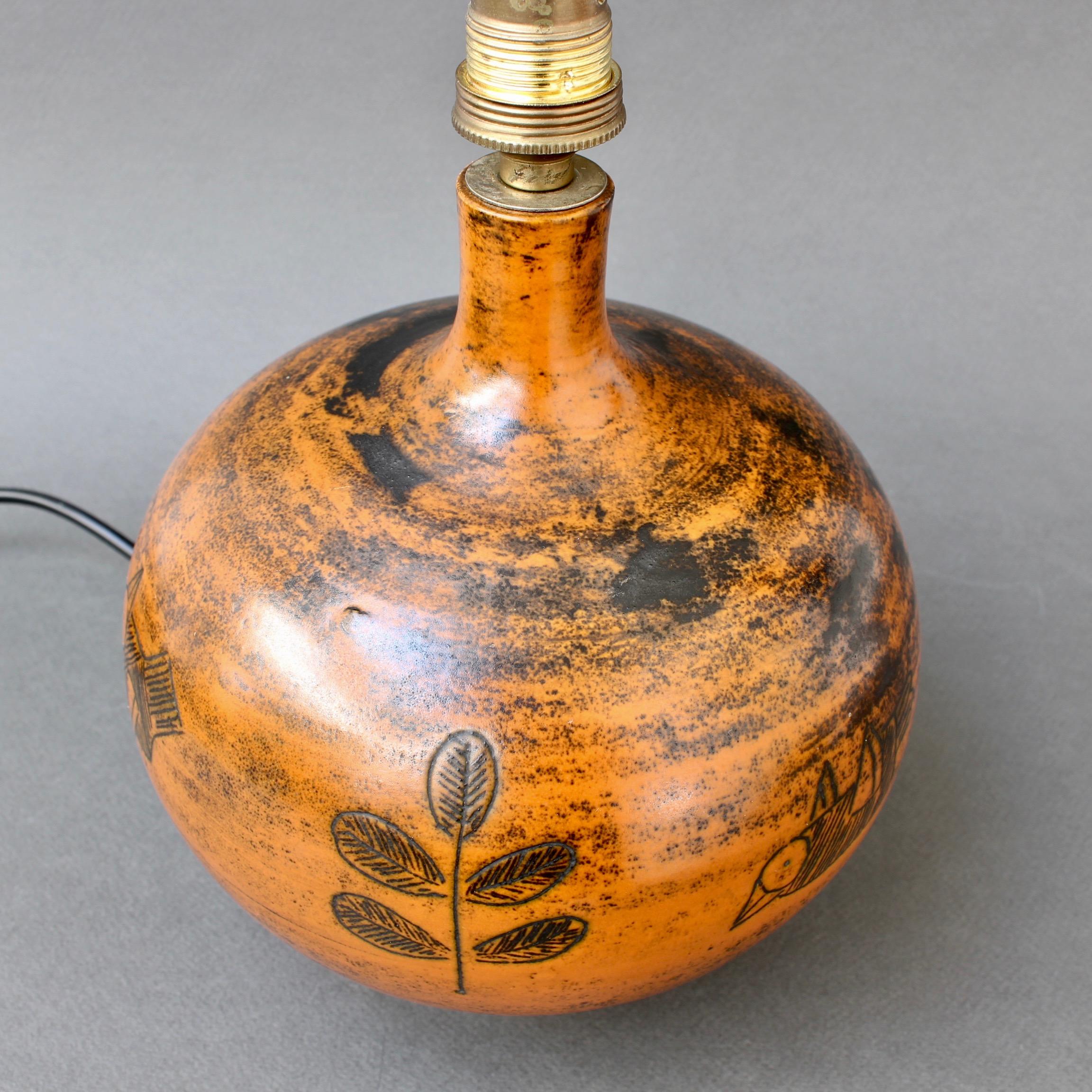 Midcentury Ceramic Burnt-Orange Table Lamp by Jacques Blin, circa 1950s 6