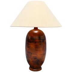 Midcentury Ceramic Burnt-Orange Table Lamp by Jacques Blin, circa 1950s