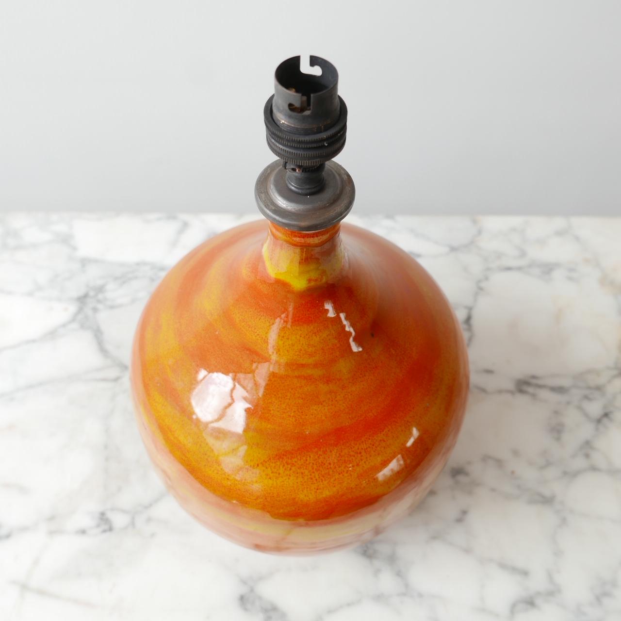 Mid-20th Century Midcentury Ceramic Burnt Orange Table Lamp