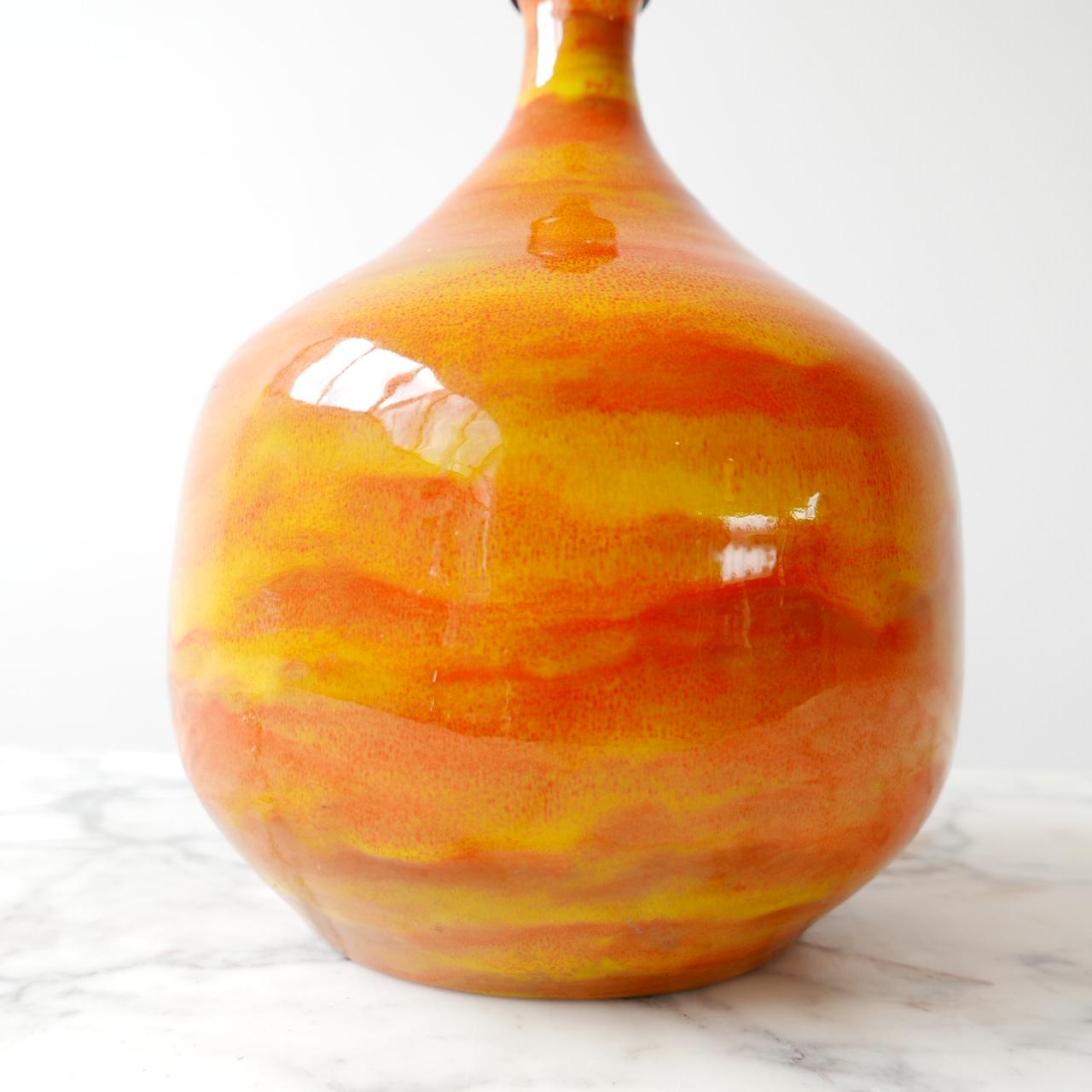 Midcentury Ceramic Burnt Orange Table Lamp 1