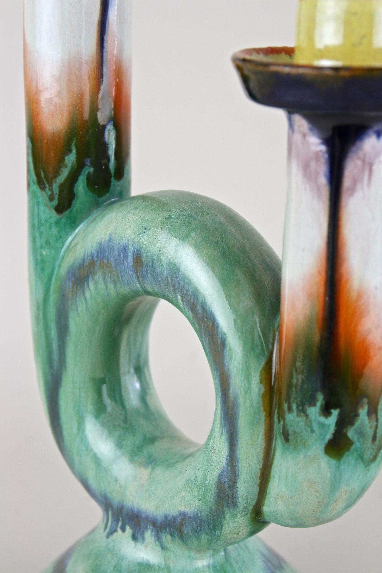 Mid Century Ceramic Candle Holder, Marked - Austria ca. 1950 For Sale 5