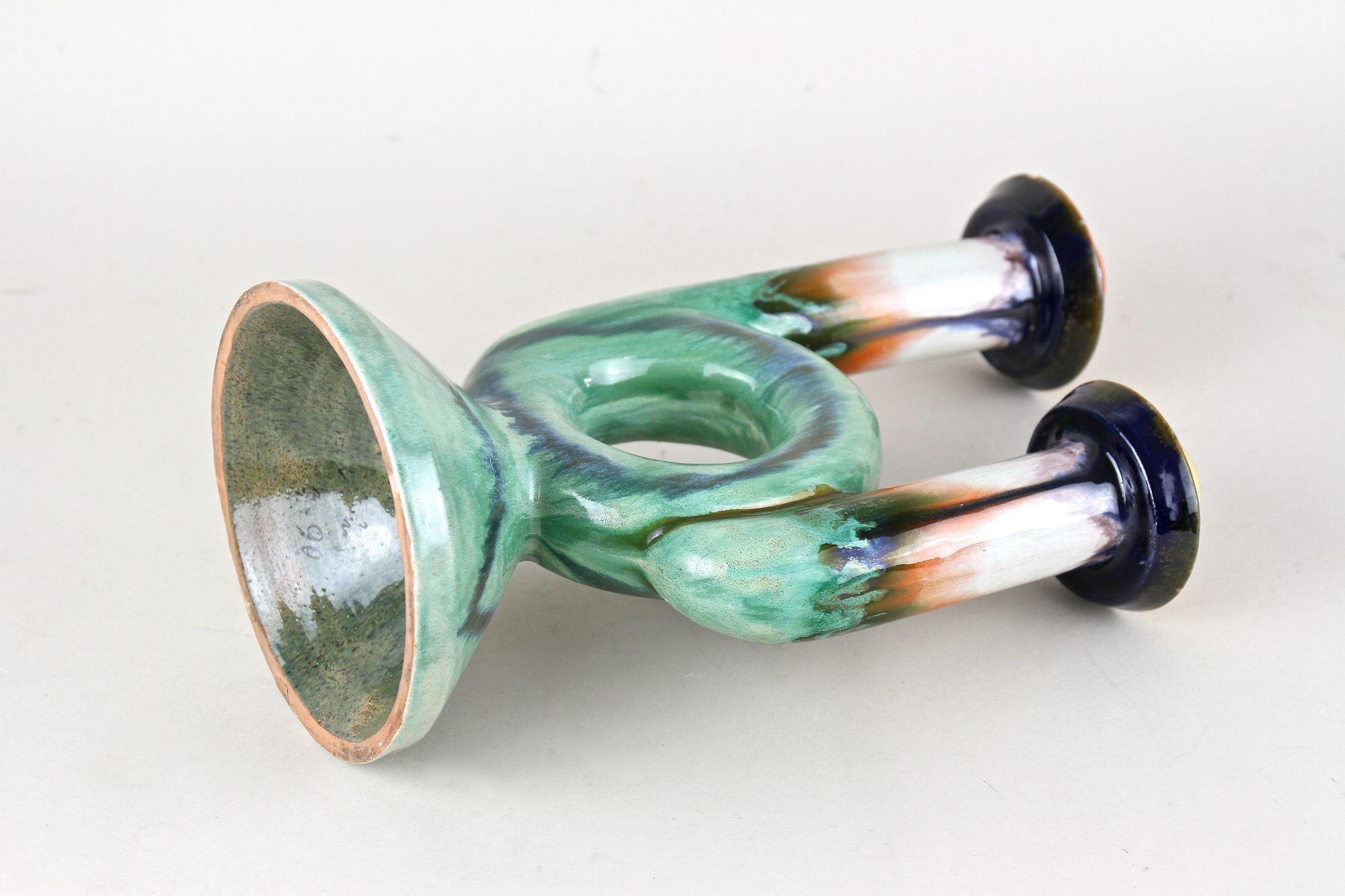 Mid Century Ceramic Candle Holder, Marked - Austria ca. 1950 For Sale 7