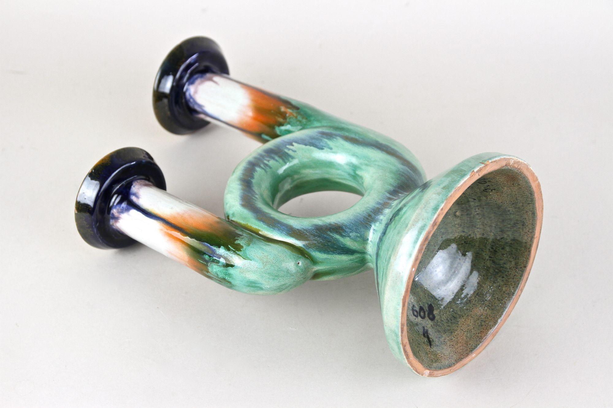 Mid Century Ceramic Candle Holder, Marked - Austria ca. 1950 For Sale 9