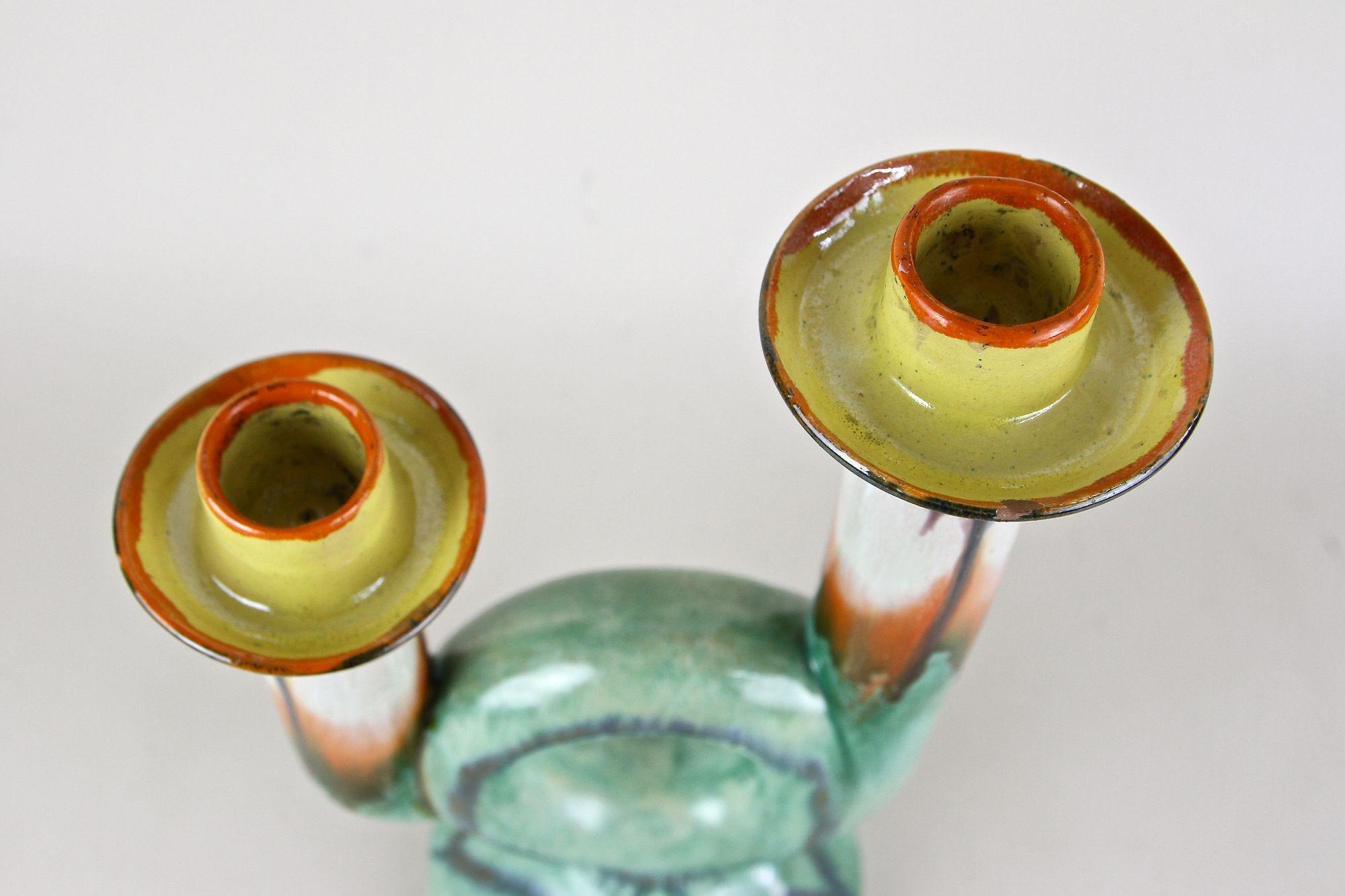 Mid Century Ceramic Candle Holder, Marked - Austria ca. 1950 For Sale 11