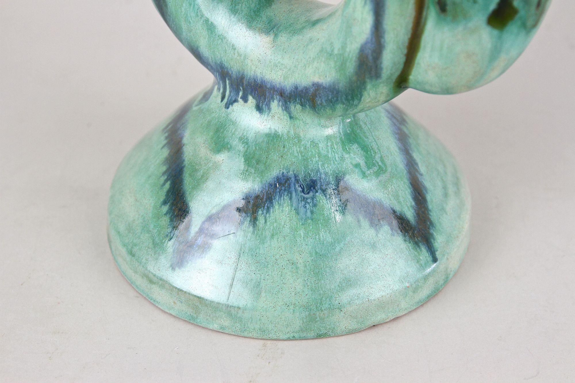Mid-Century Modern Mid Century Ceramic Candle Holder, Marked - Austria ca. 1950 For Sale