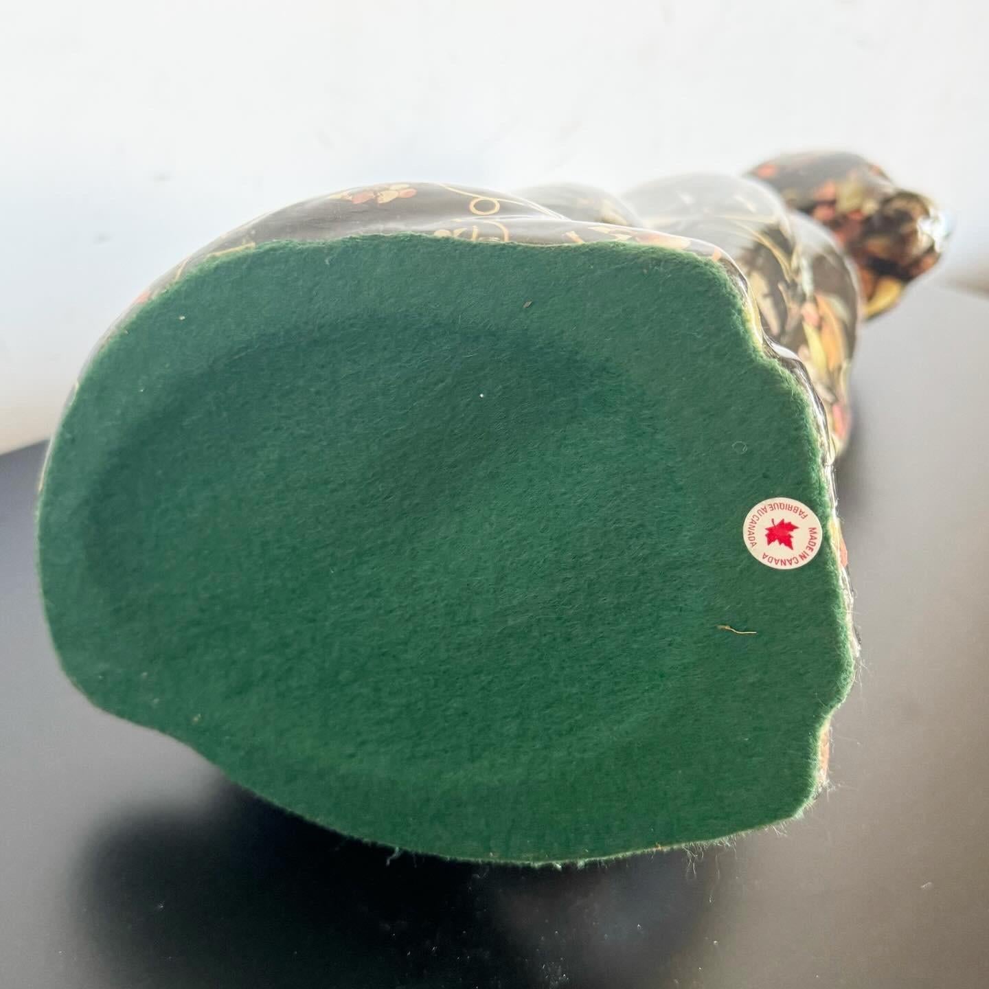 Gatto in ceramica del metà secolo scorso con finitura a motivi foliage in vendita 2